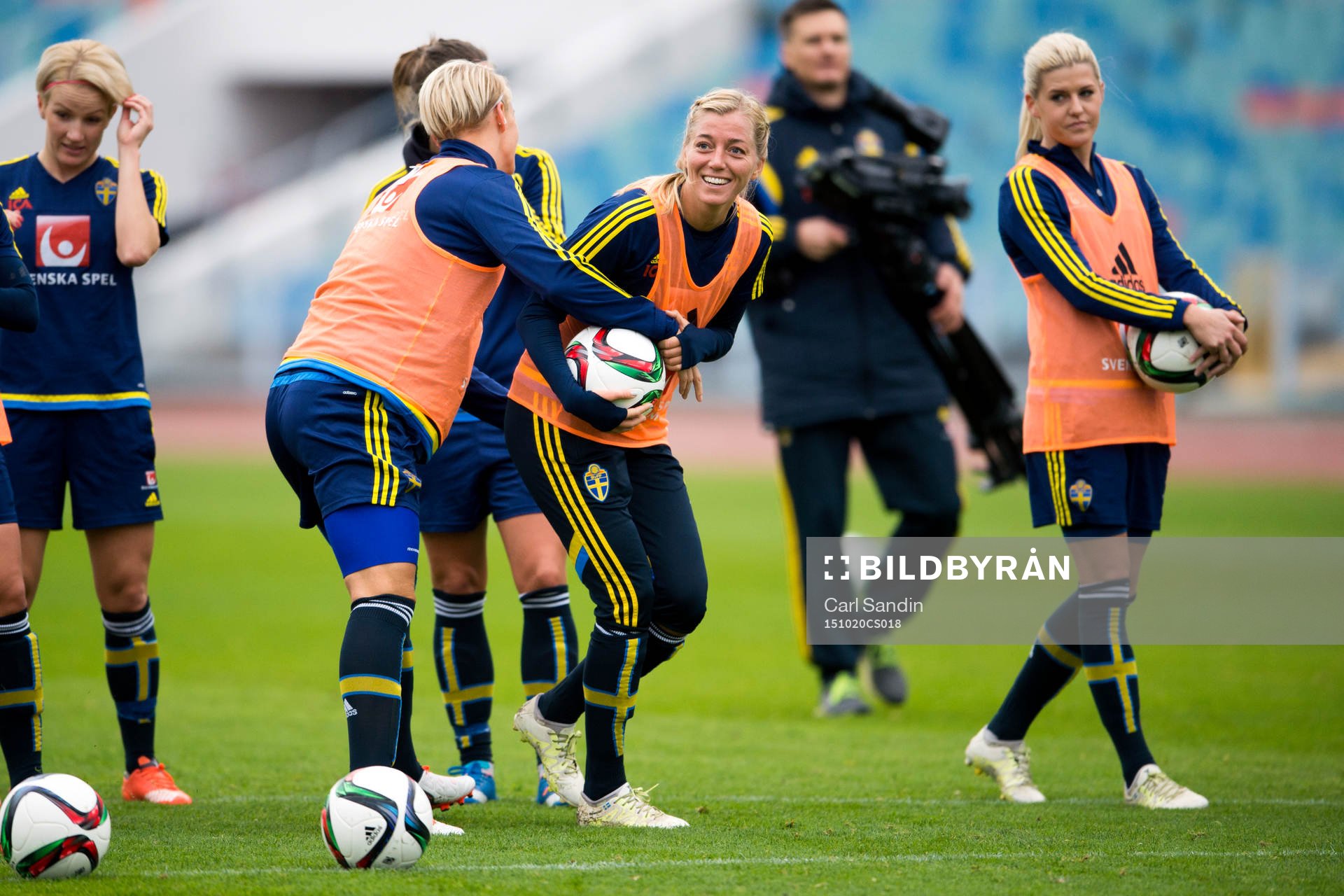 Sveriges Linda Sembrant under en träning med det svenska damlandslaget i fotboll den 20 oktober 2015 i Göteborg.