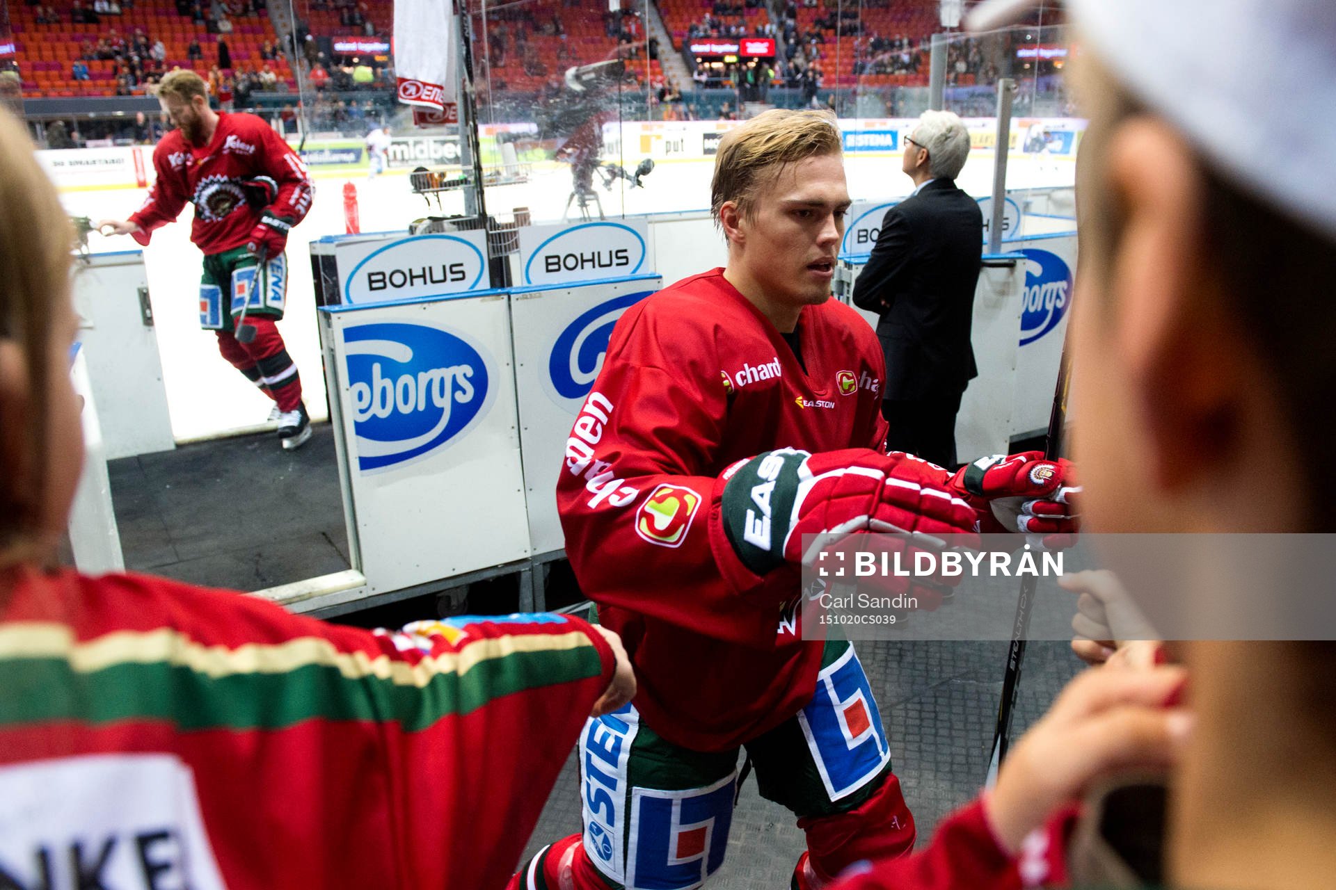 Frölundas Andreas Johnson innan ishockeymatchen i SHL