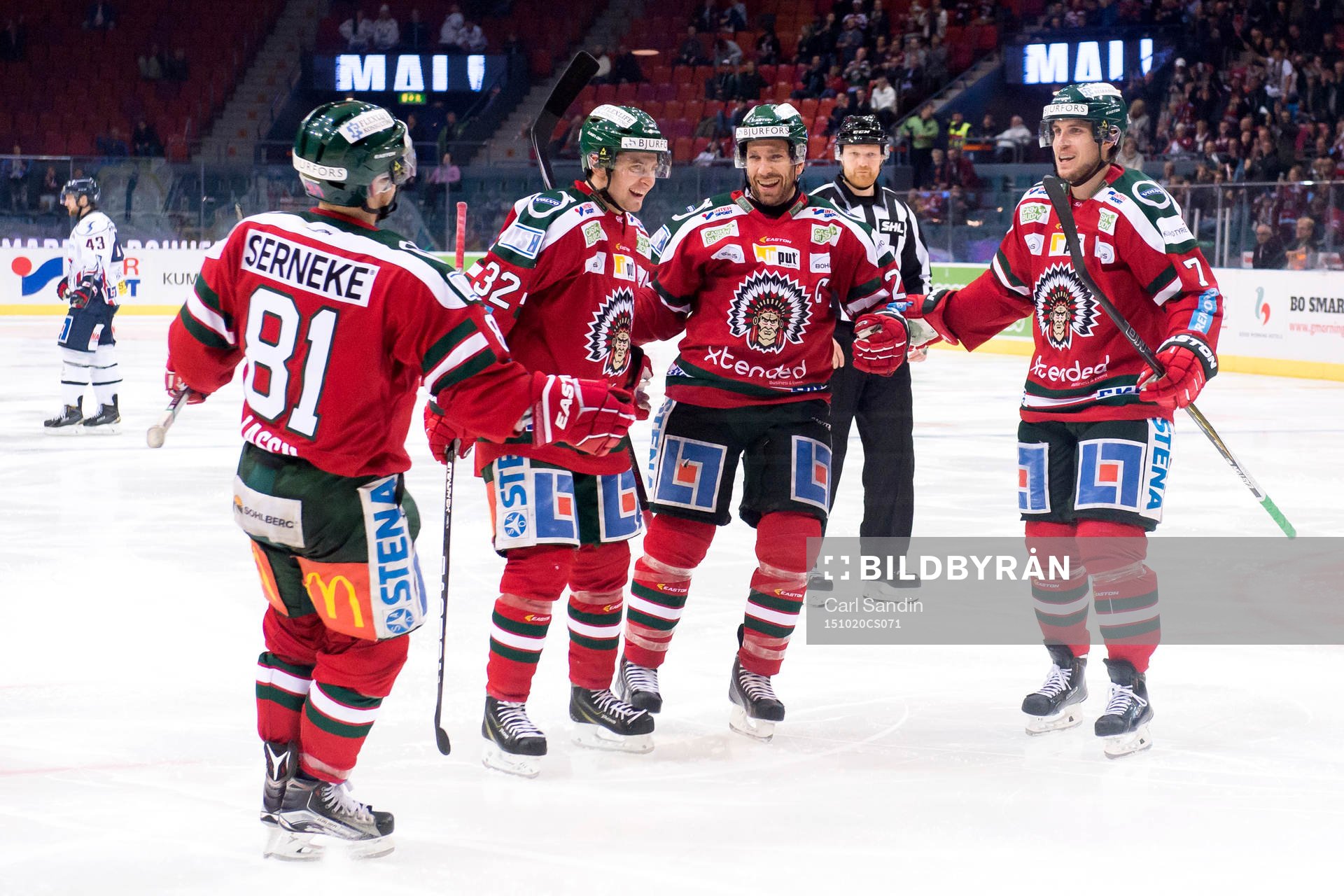 Frölundas Ryan Lasch, Lukas Bengtsson, Joel Lundqvist och