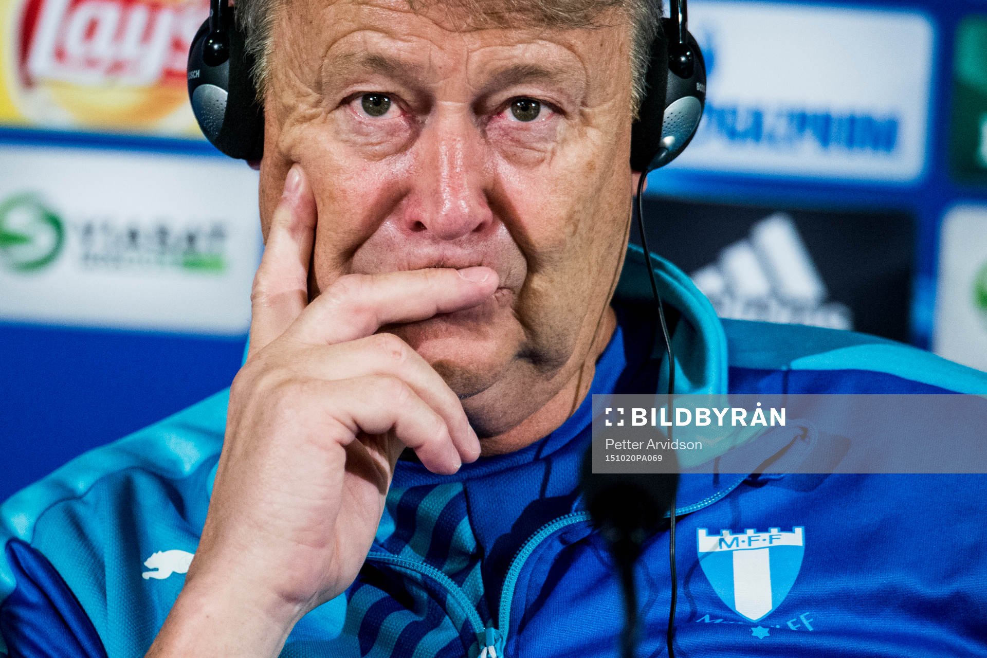 Malmös tränare Åge Hareide under en presskonferens inför Champions League den 20 oktober 2015 i Malmö.