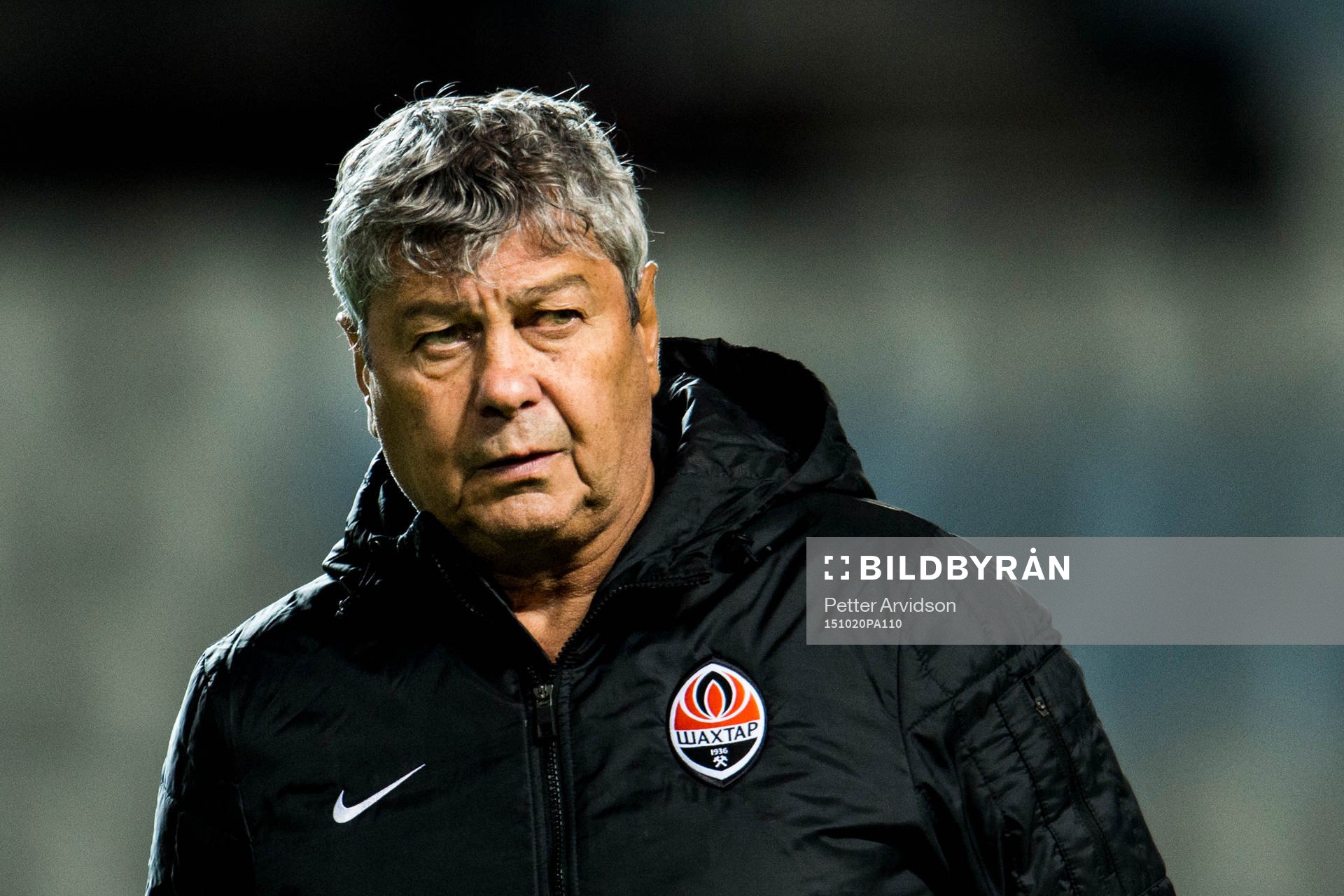 Shakhtar Donetsks tränare Mircea Lucescu under en träning inför Champions League den 20 oktober 2015 i Malmö.