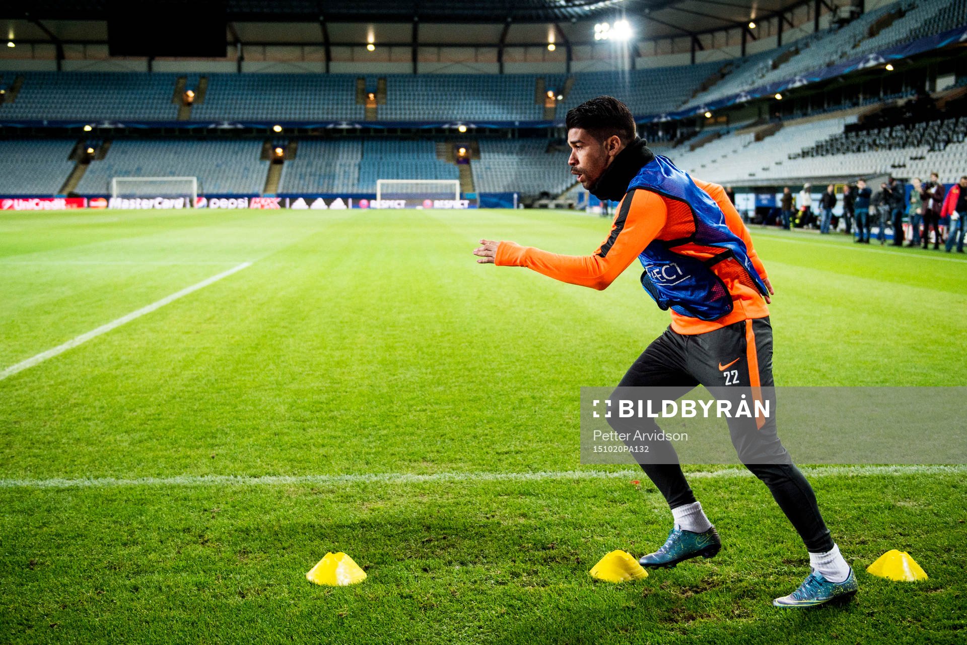 Shakhtar Donetsks Eduardo under en träning inför Champions League den 20 oktober 2015 i Malmö.