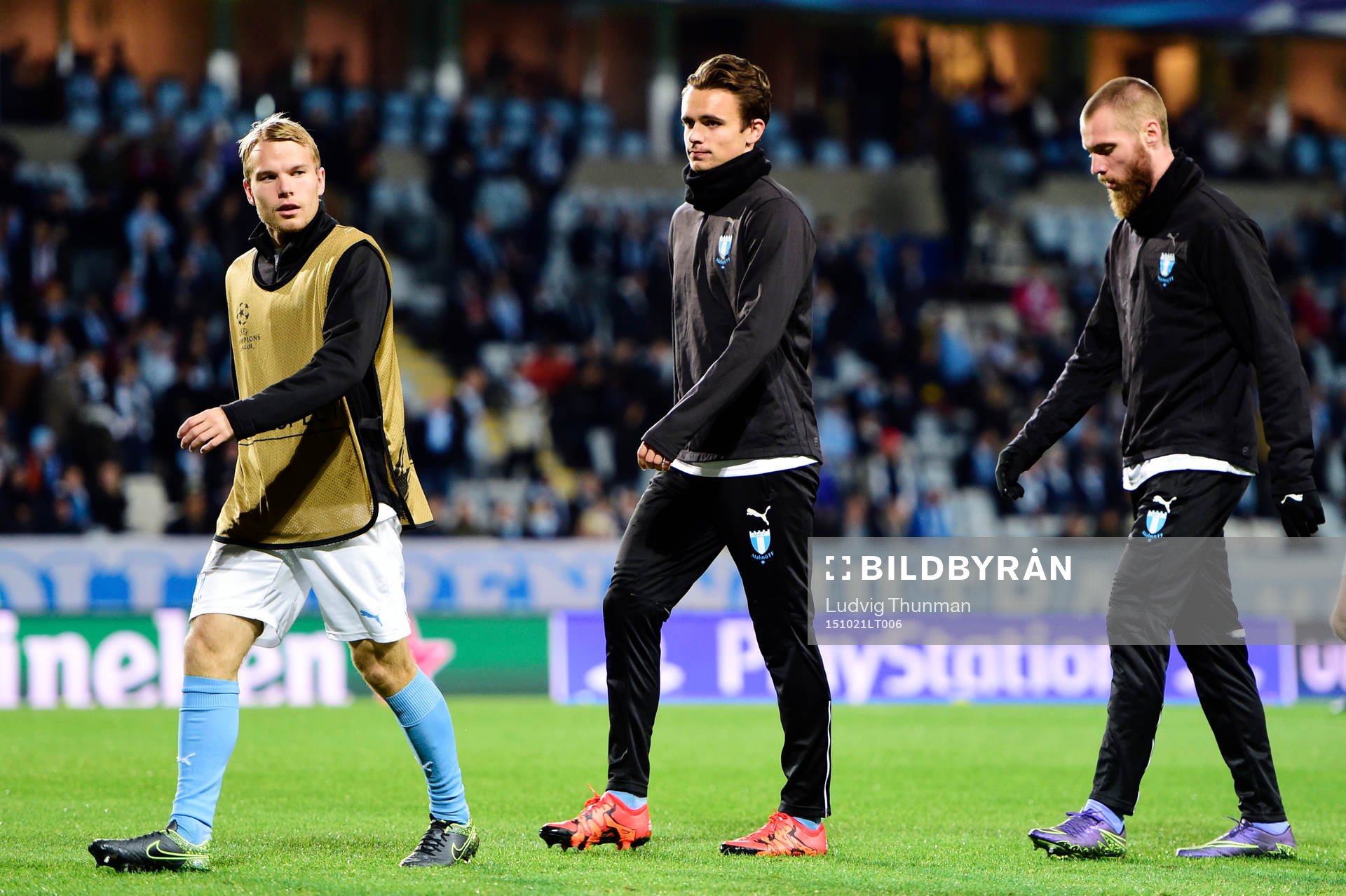 Malmö FFs  Oscar Lewicki, Andreas Vindheim och Jo Inge