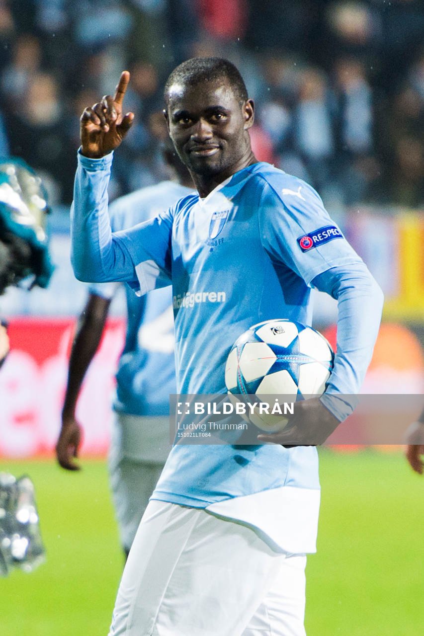 Malmö FFs Enoch Kofi Adu firar segern