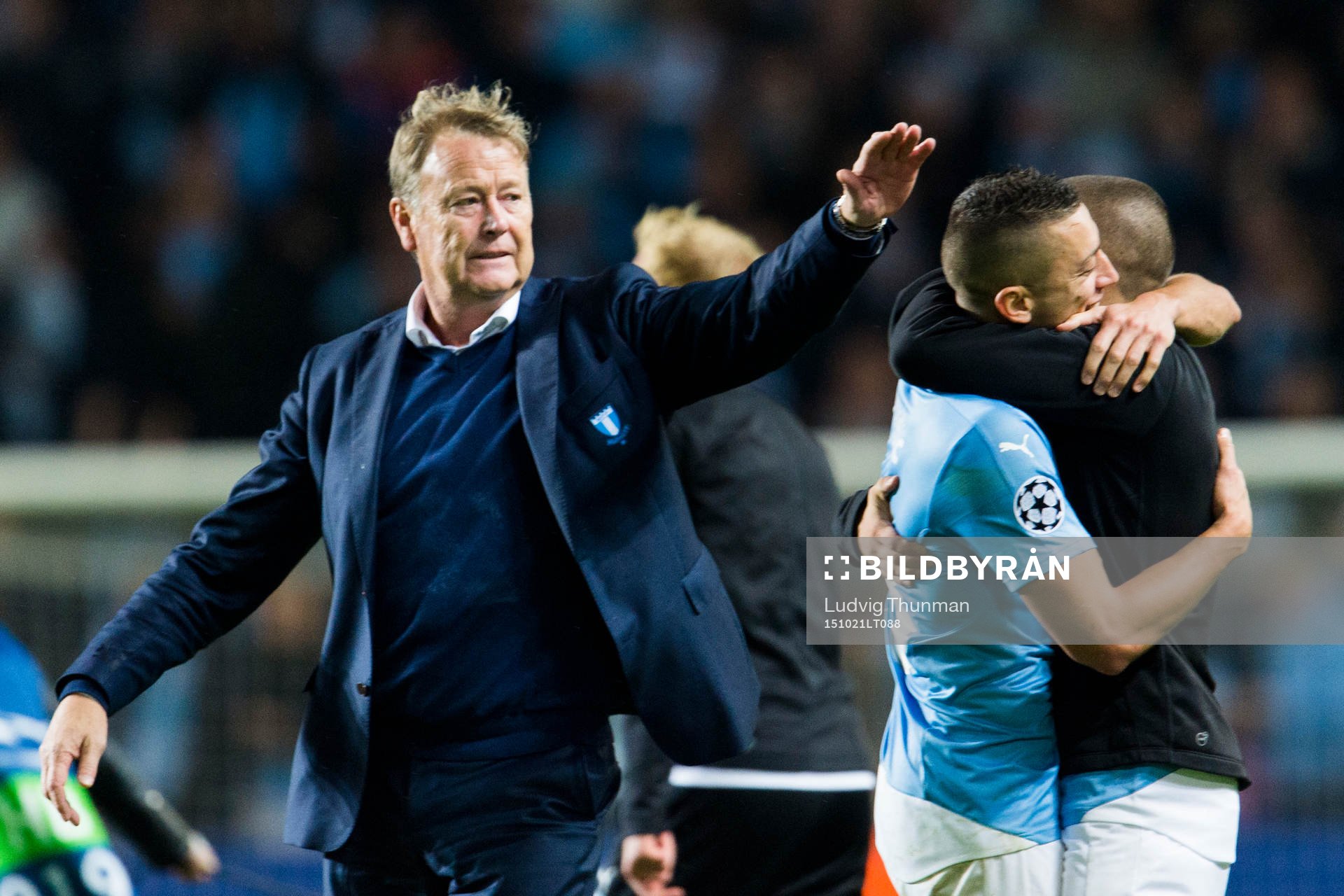 Malmö FFs tränare Åge Hareide, Nikola Djurdjic och