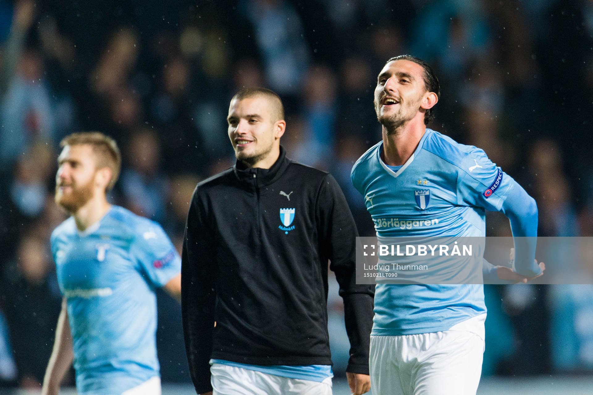 Malmö FFs Vladimir Rodic och Agon Mehmeti firar segern