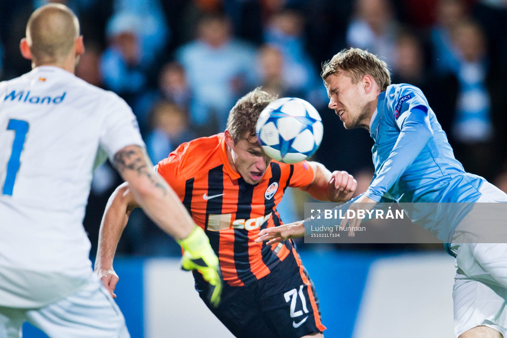 Shakhtar Donetsks Olexandr Gladkiy oroar framför Malmö
