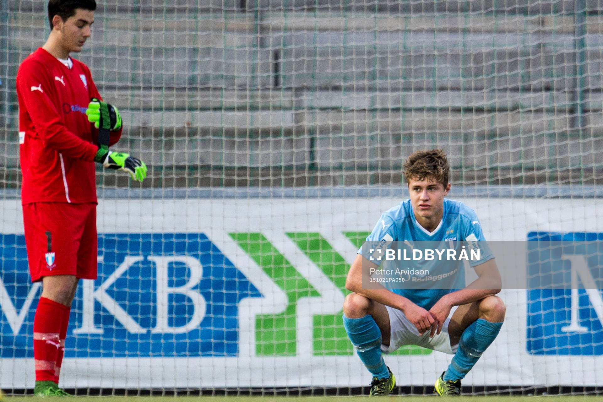 Malmö FFs målvakt Marko Johansson och Mattias Svanberg