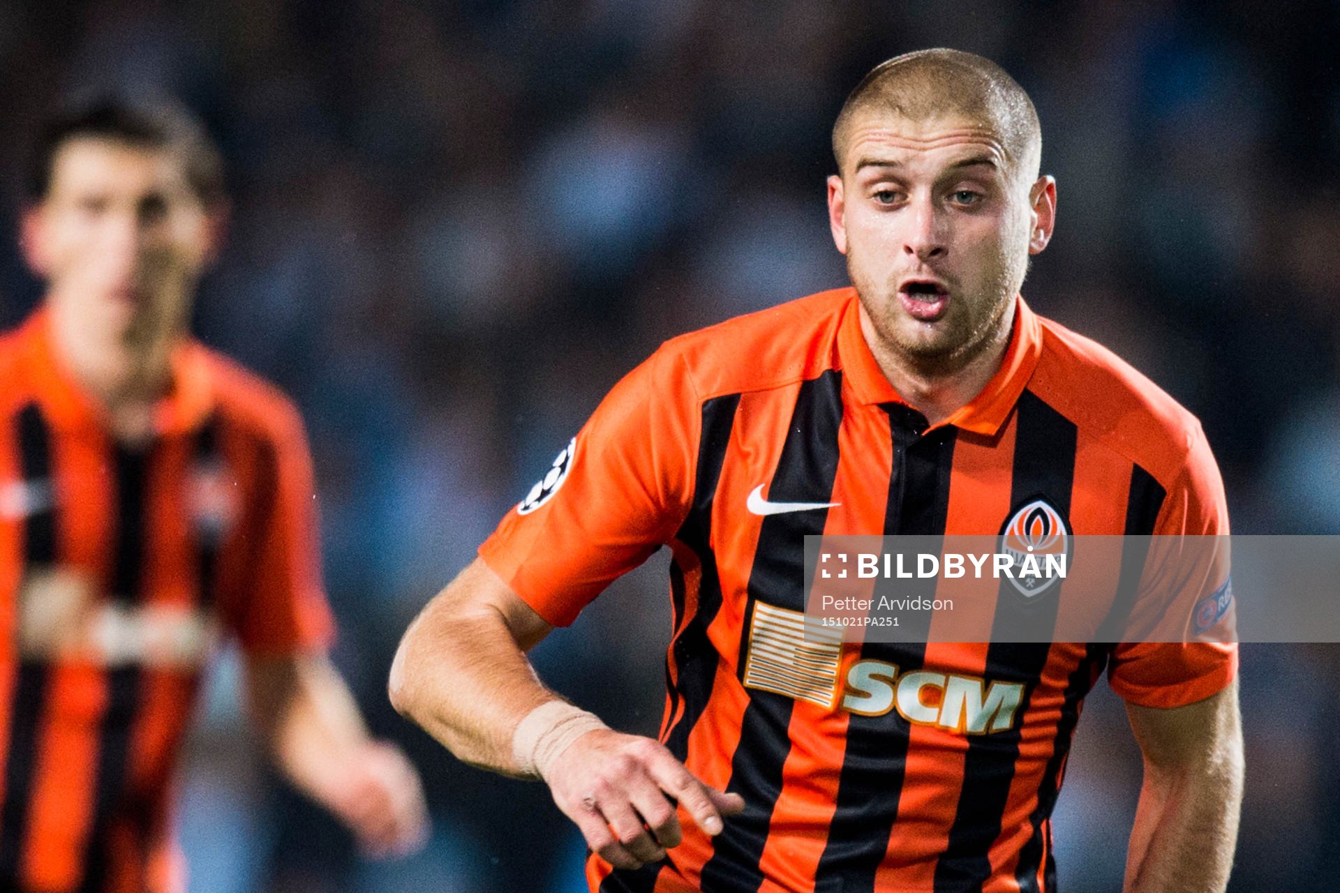 Shakhtar Donetsks Yaroslav Rakitskiy under fotbollsmatchen i Champions League mellan Malmö FF och Shakhtar Donetsk den 21 oktober 2015 i Malmö.