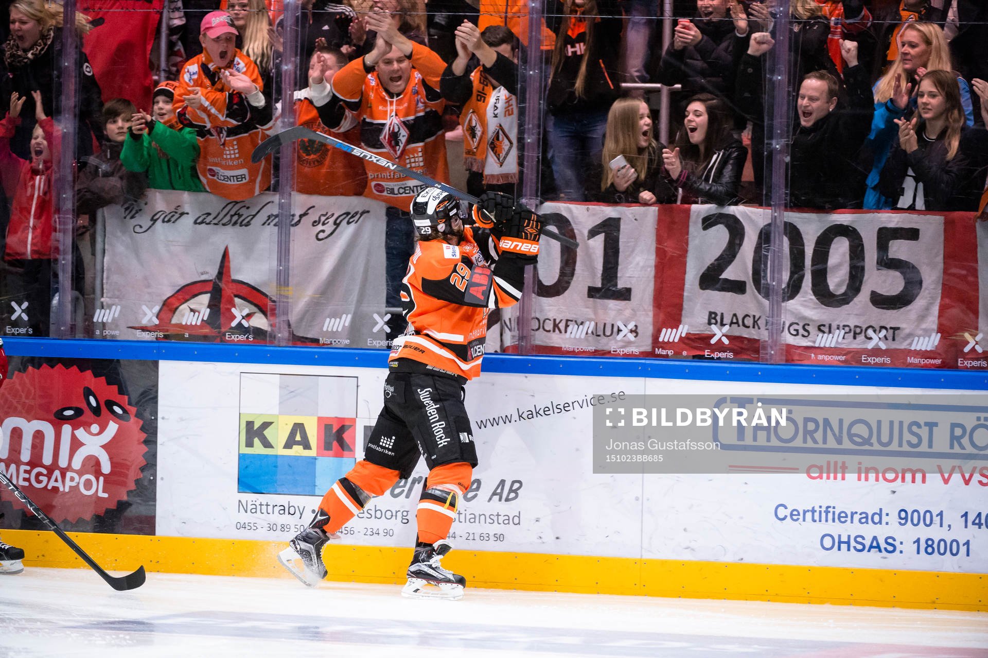 Karlskronas Alexander Viklund har gjort 1-0