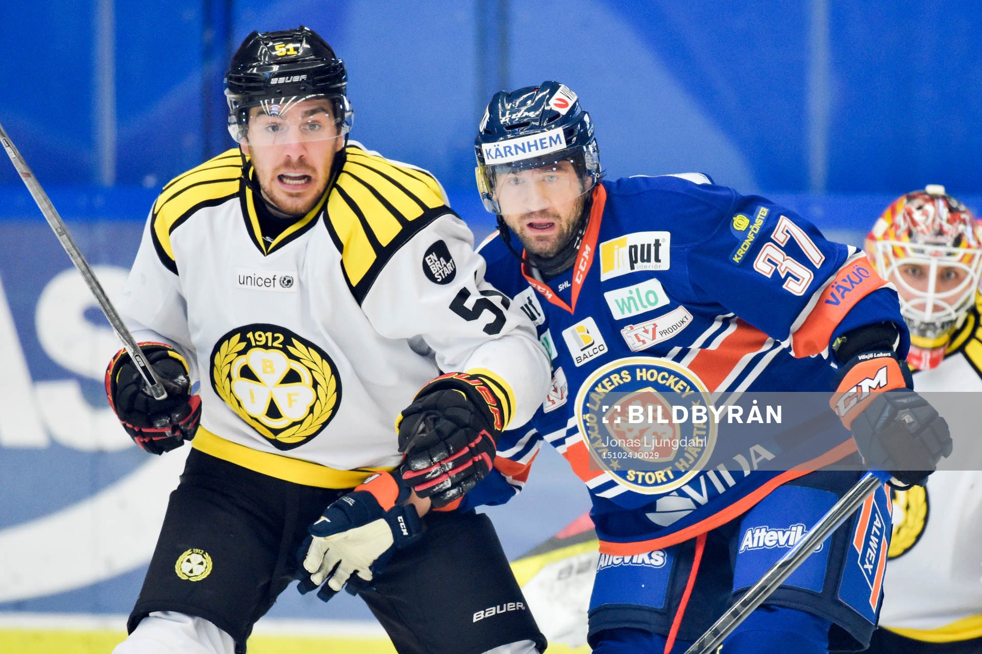 Brynäs Marc Zanetti och Växjös Adam Burish