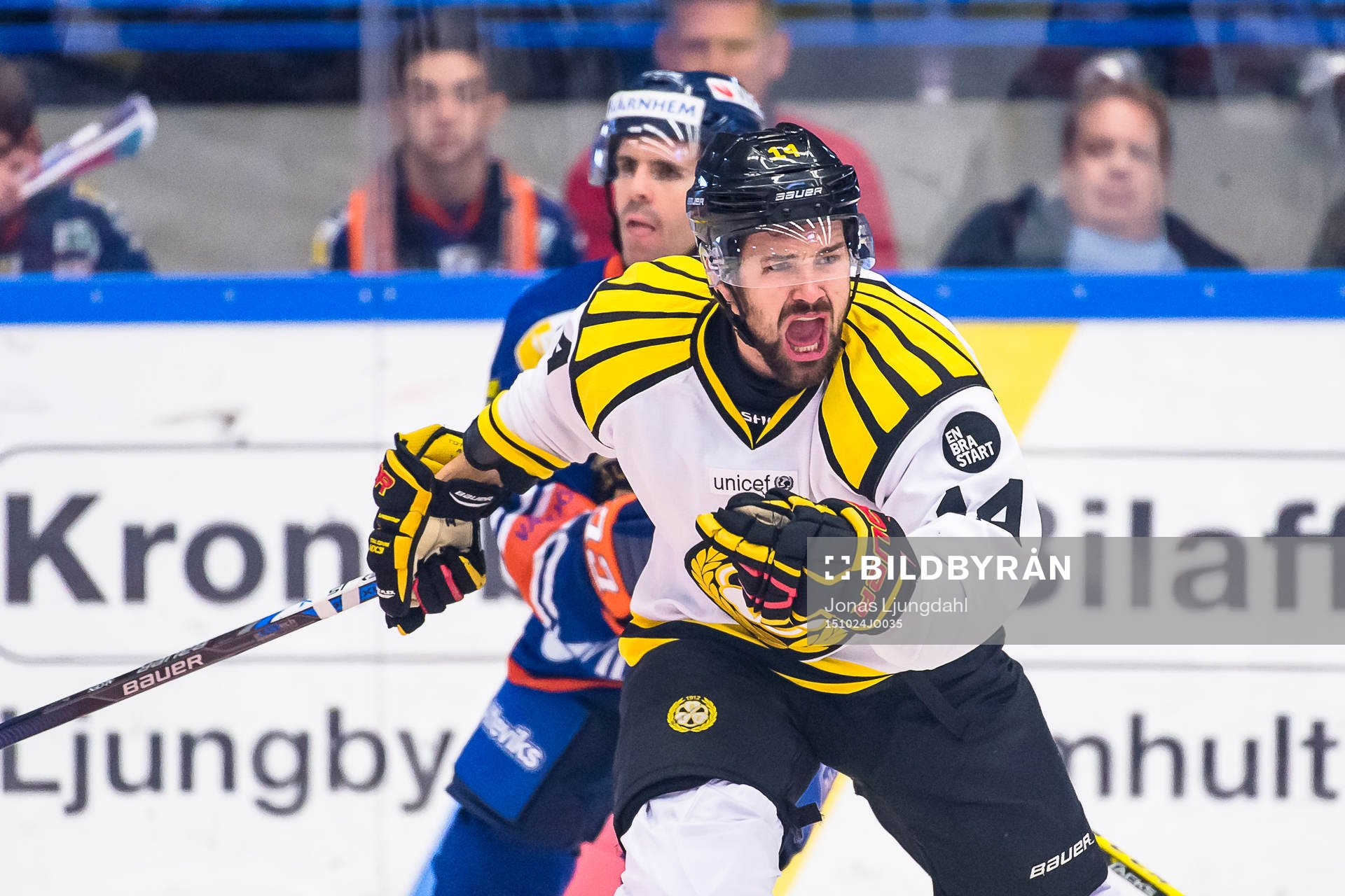 Brynäs Johan Alcén skriker
