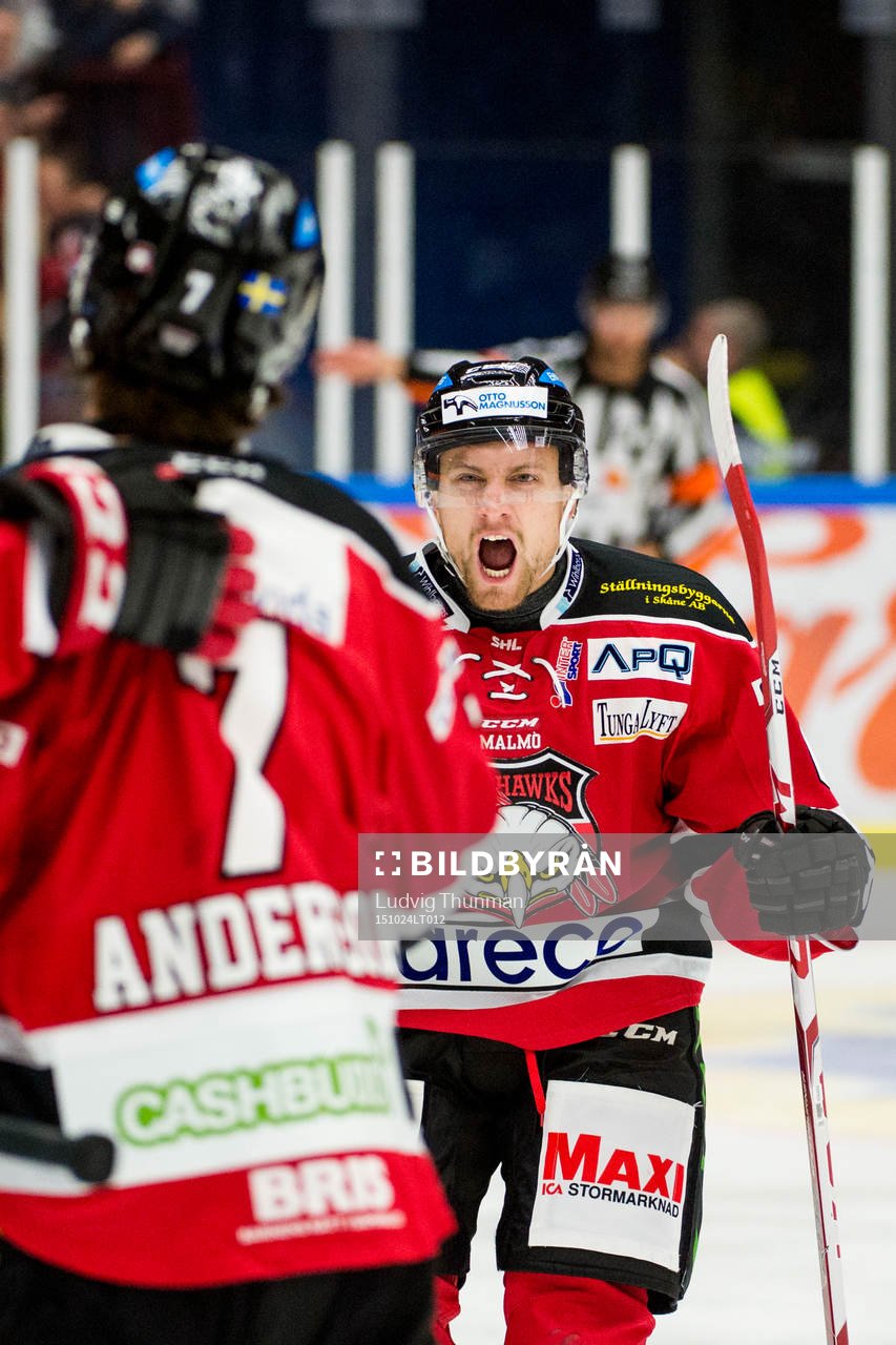 Malmö Redhawks Jens Jakobs jublar