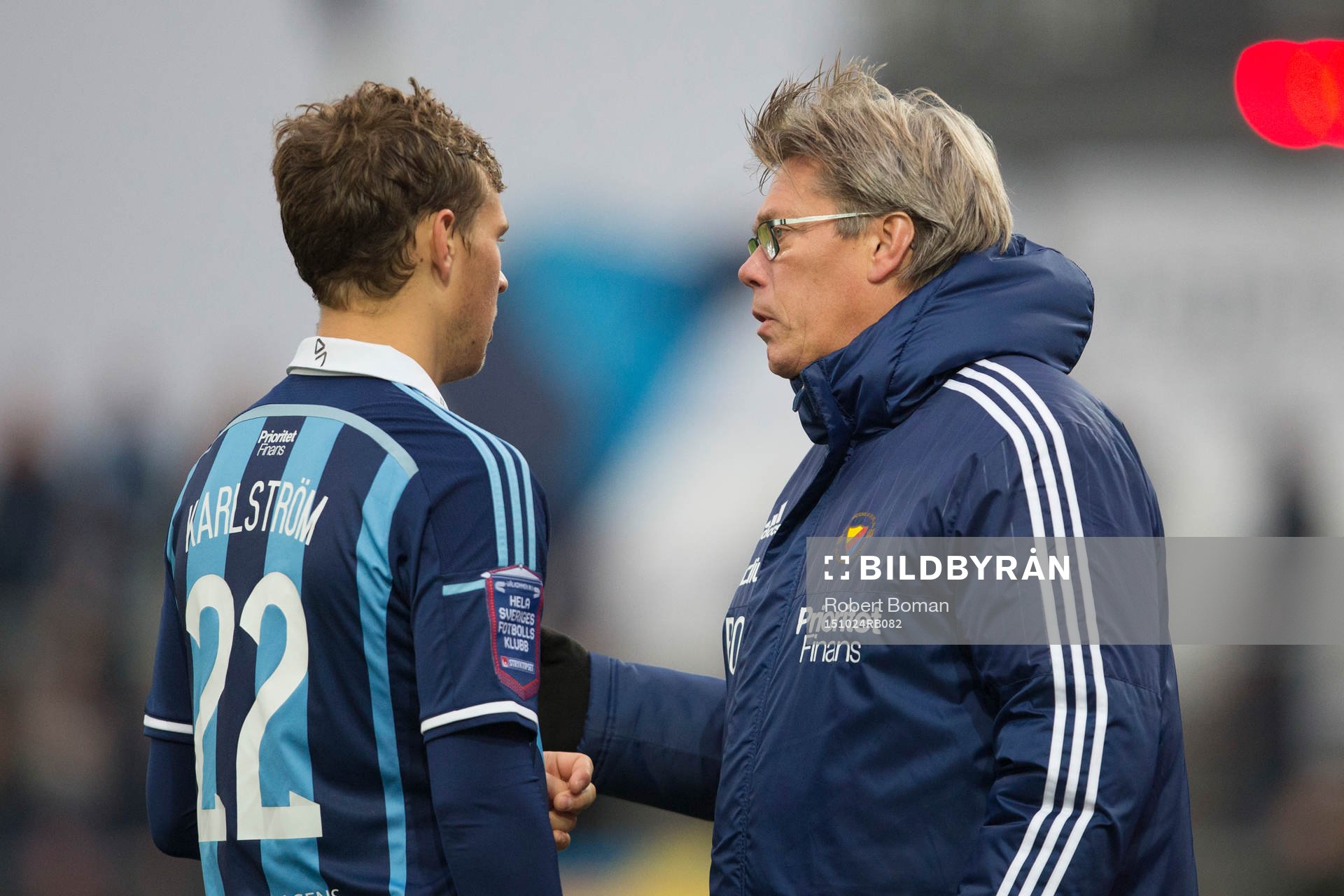 Djurgårdens Jesper Karlström och Djurgårdens tränare