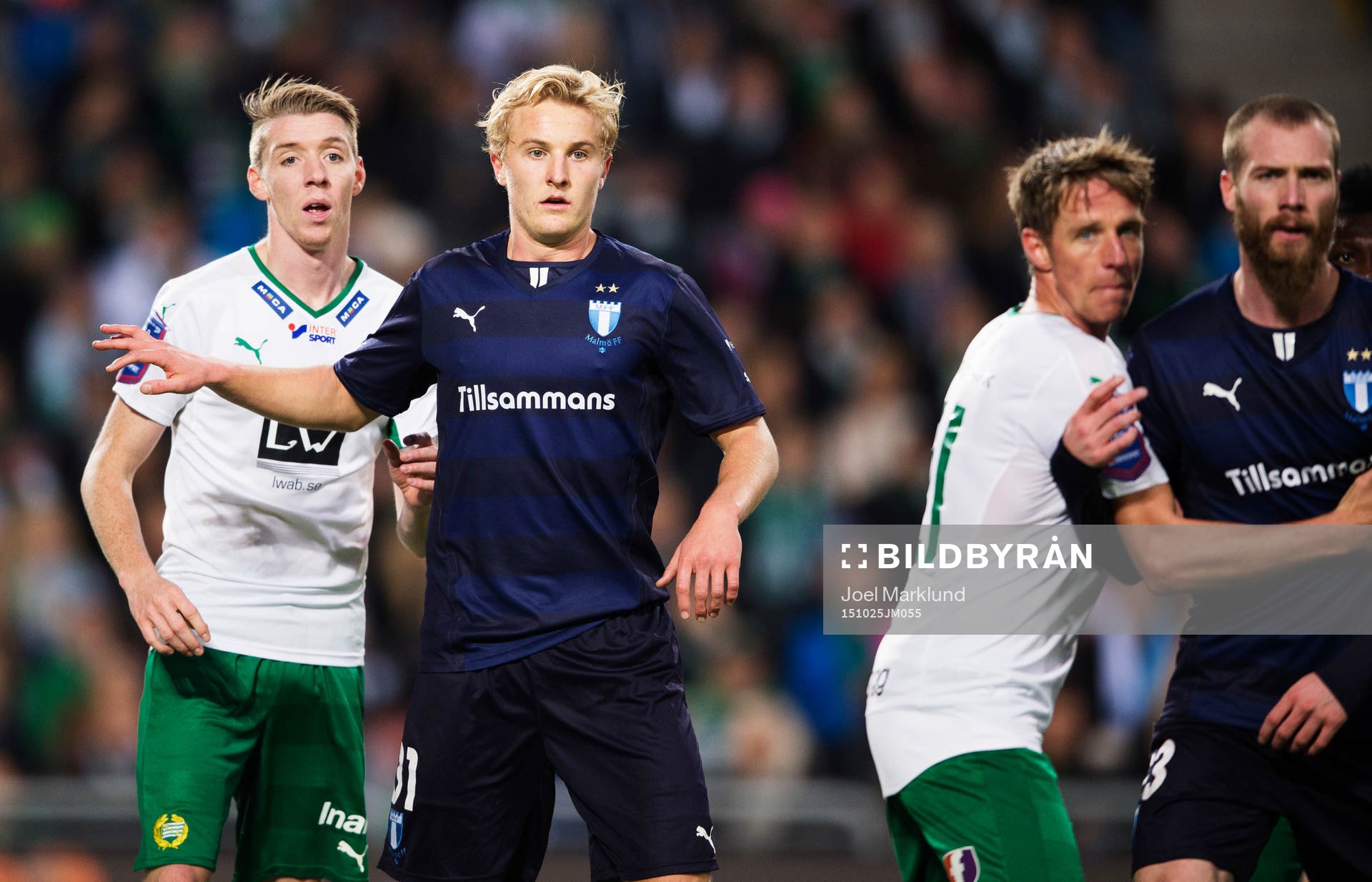 Hammarbys Birkir Már Saevarsson och Malmös Franz Brorsson