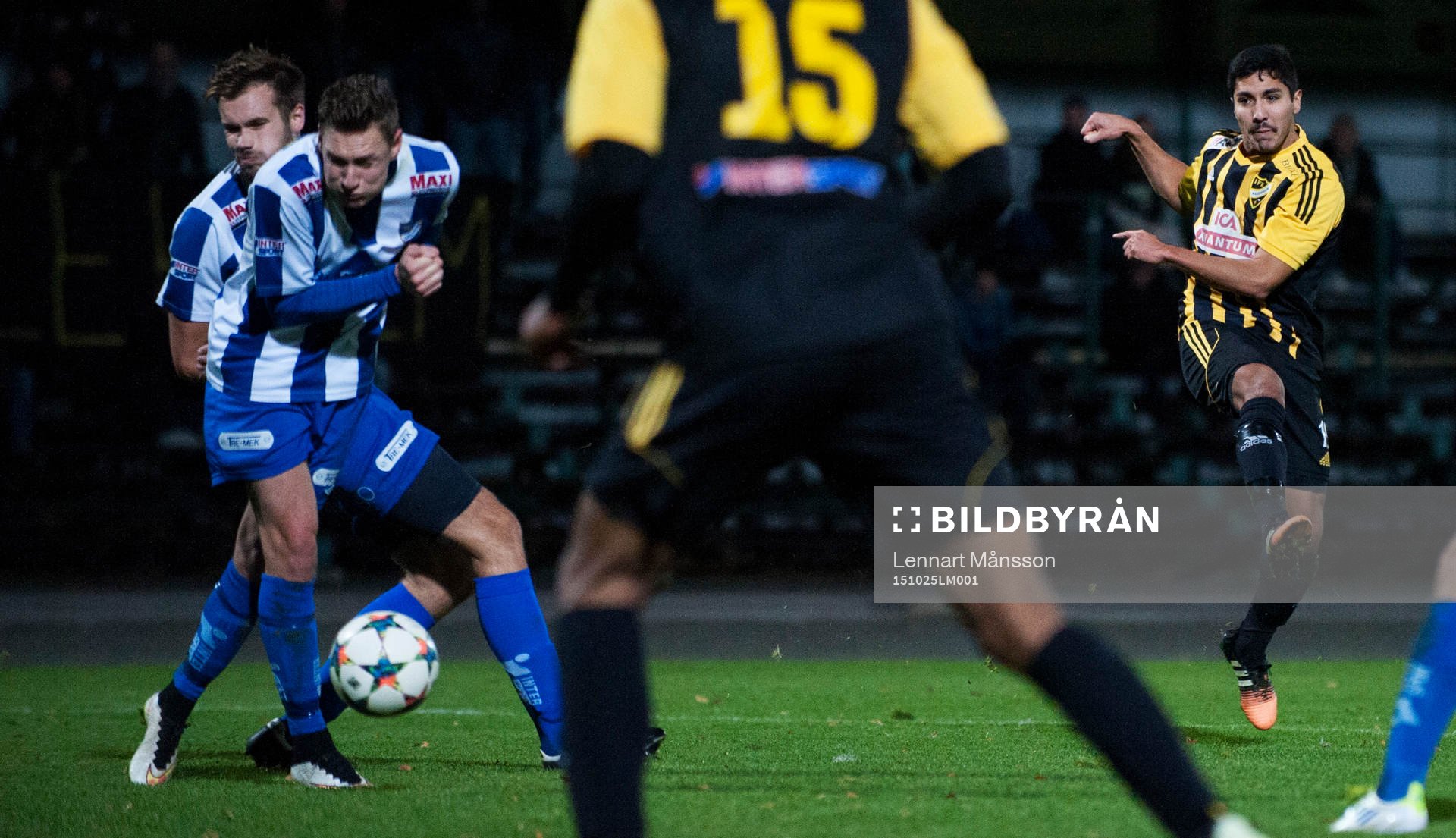 IFK Hässleholms Diego Delgado har gjort 4-0 i kvalmatchen