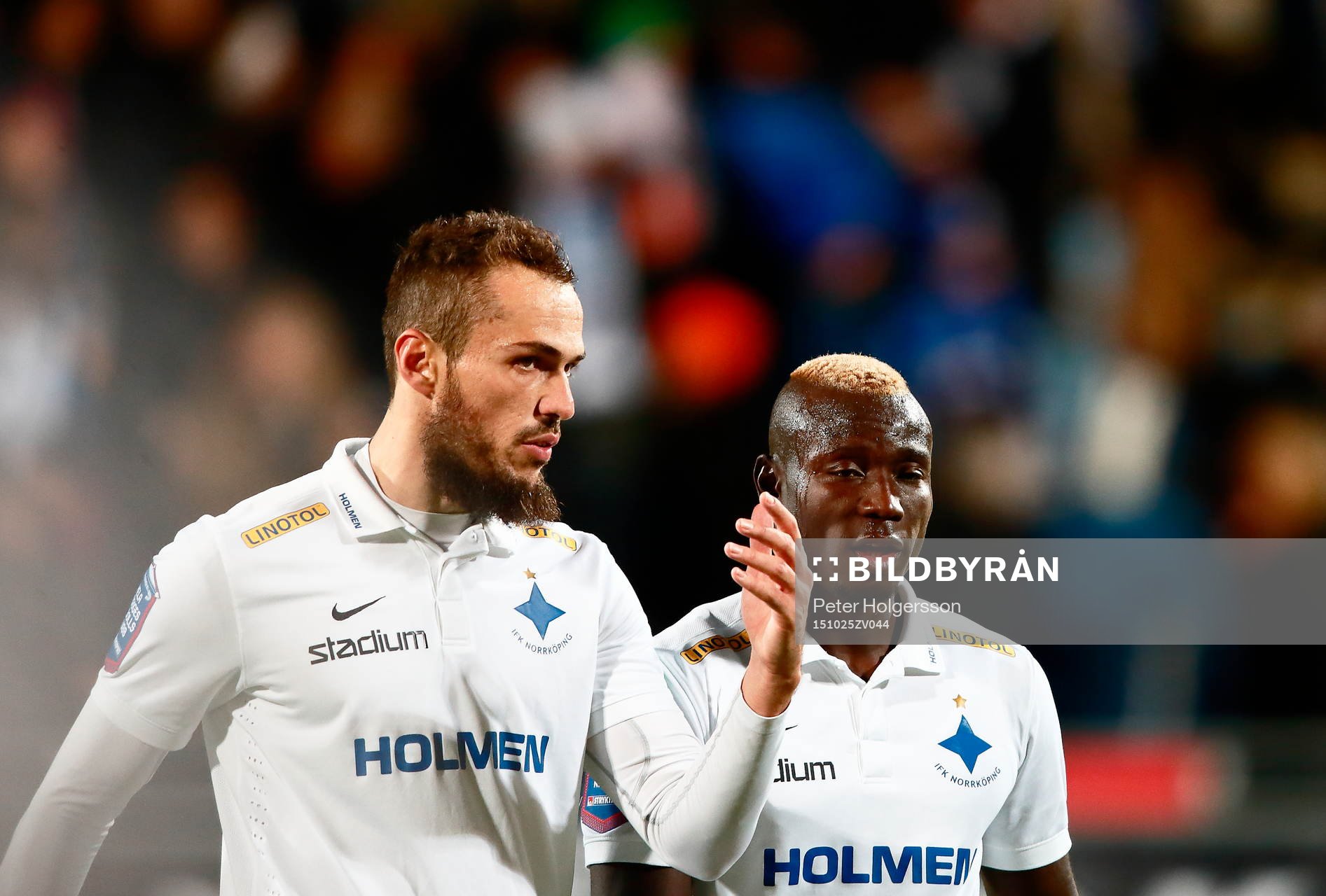 Norrköpings Emir Kujovic och Alhaji Kamara båda