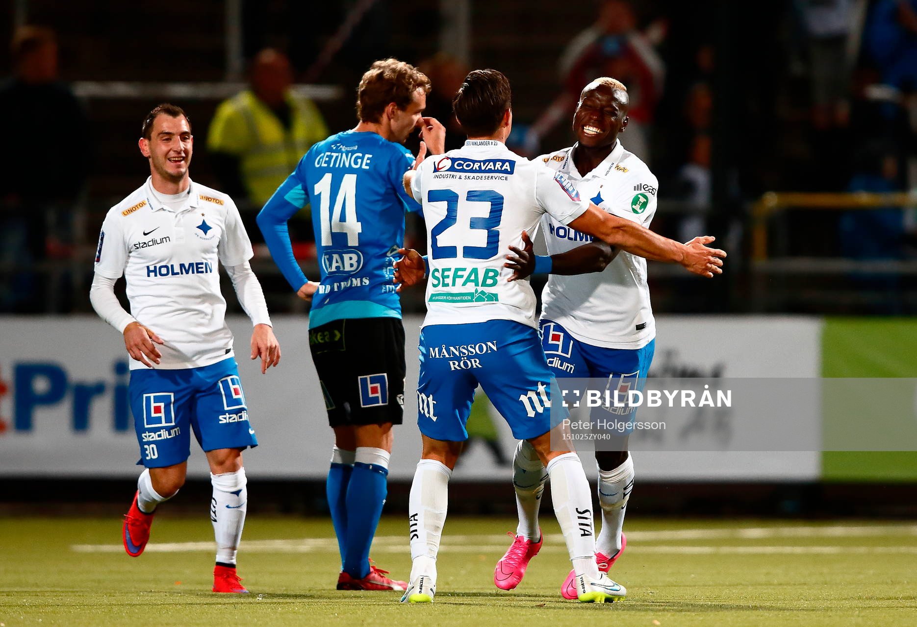 Norrköpings Nikola Tkalcic, David Boo Wiklander och Alhaji
