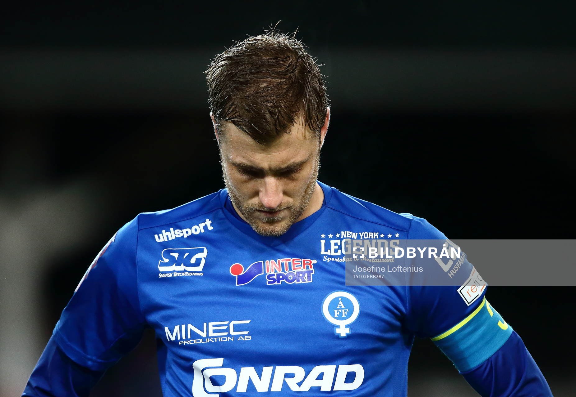 Åtvidabergs Daniel Hallingström innan fotbollsmatchen i
