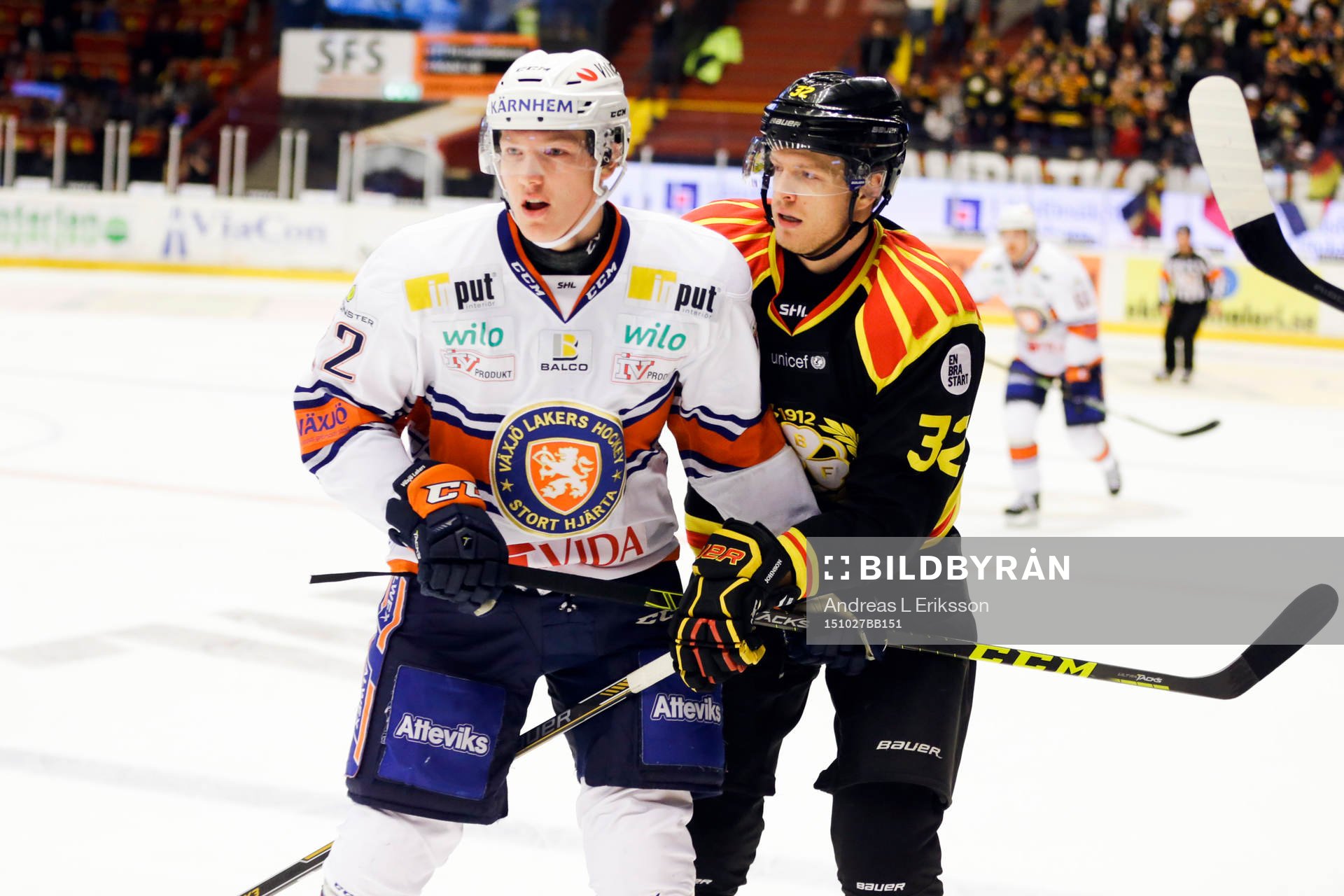 Växjös Gustav Rydahl och Brynäs Nick Johnson