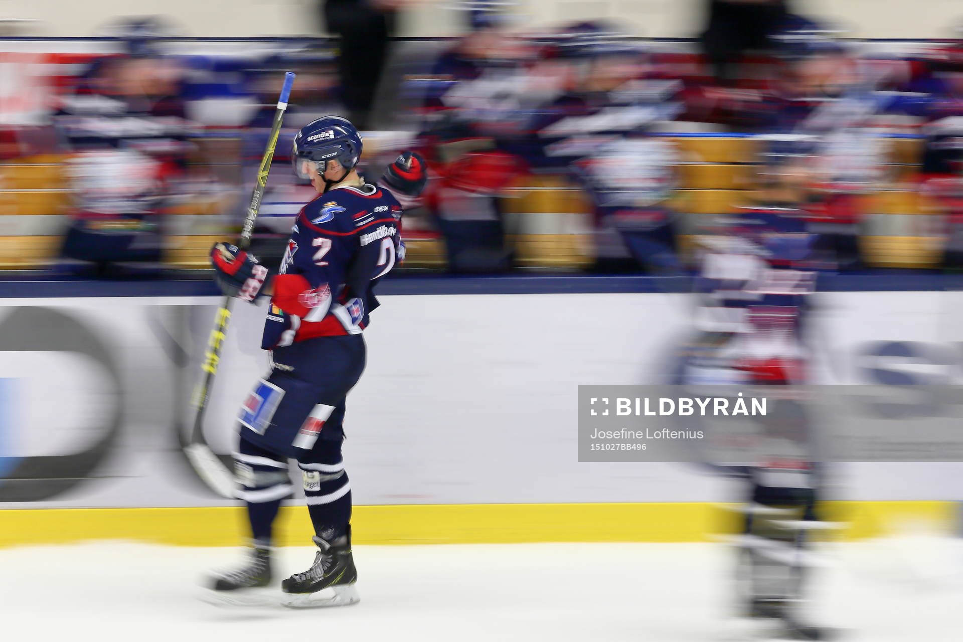 Linköpings Vilmos Gallo firar 3-0-målet och hans första