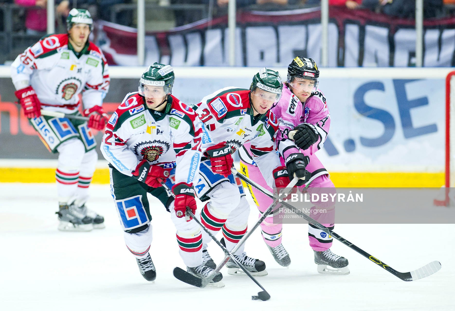 Frölundas Patrik Carlsson, Nicklas Lasu och Modos Emil