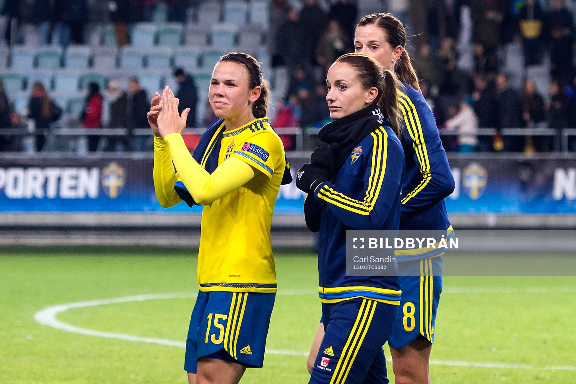 Sveriges Jessica Samuelsson, Lotta Schelin och Kosovare