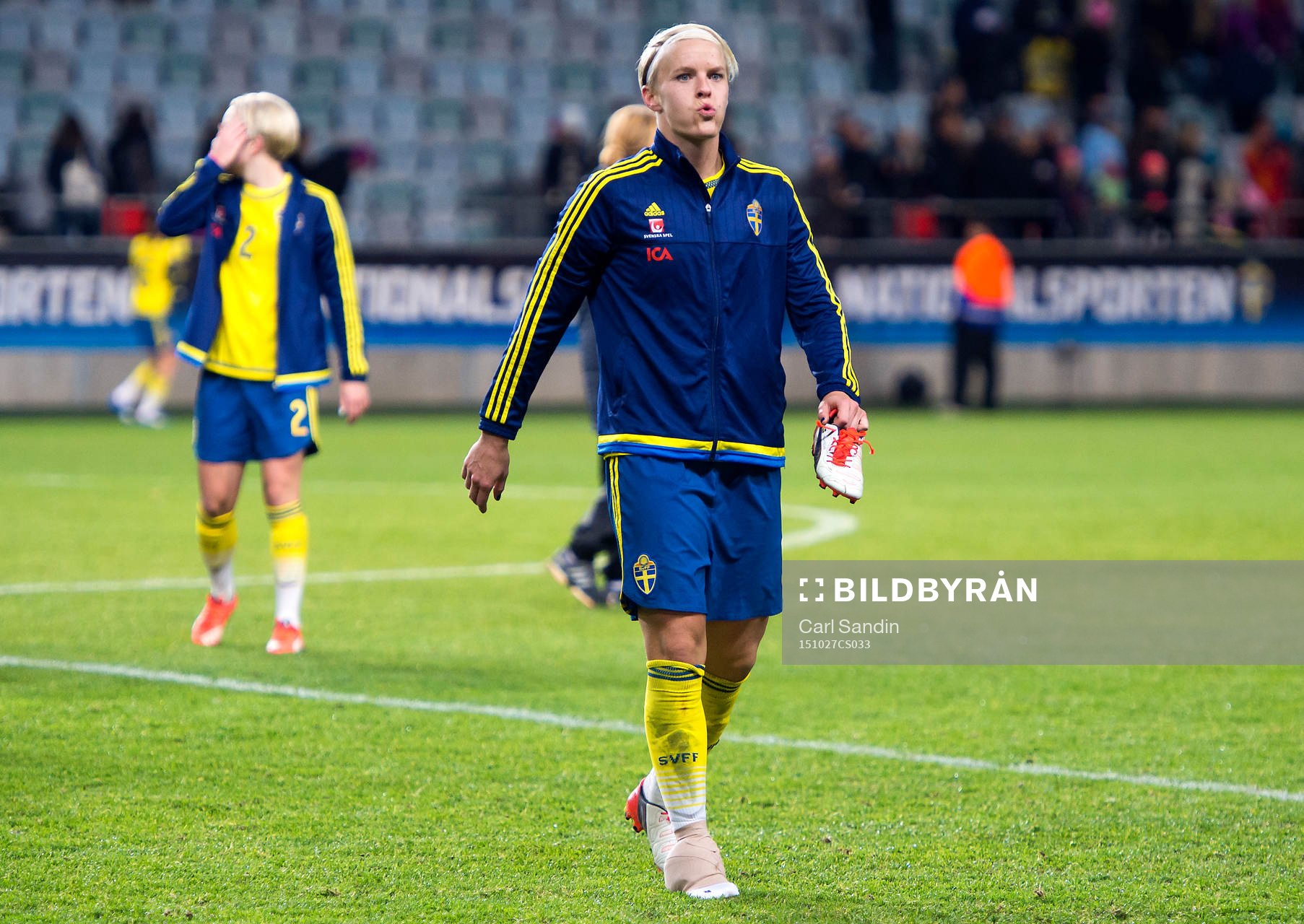 Sveriges Nilla Fischer med lindad fot