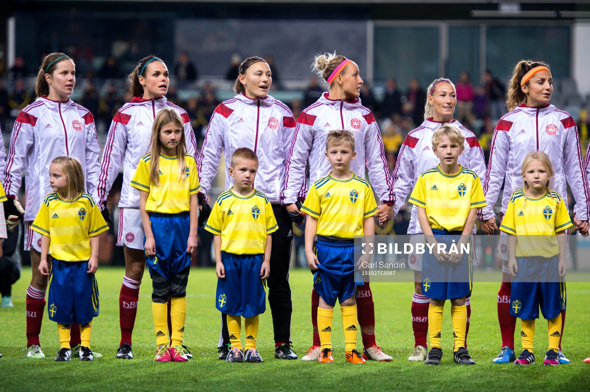 Danmarks spelare vid lineup