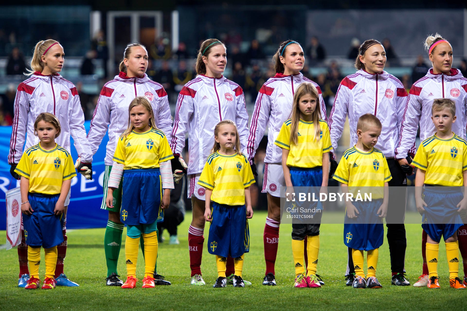 Danmarks spelare vid lineup