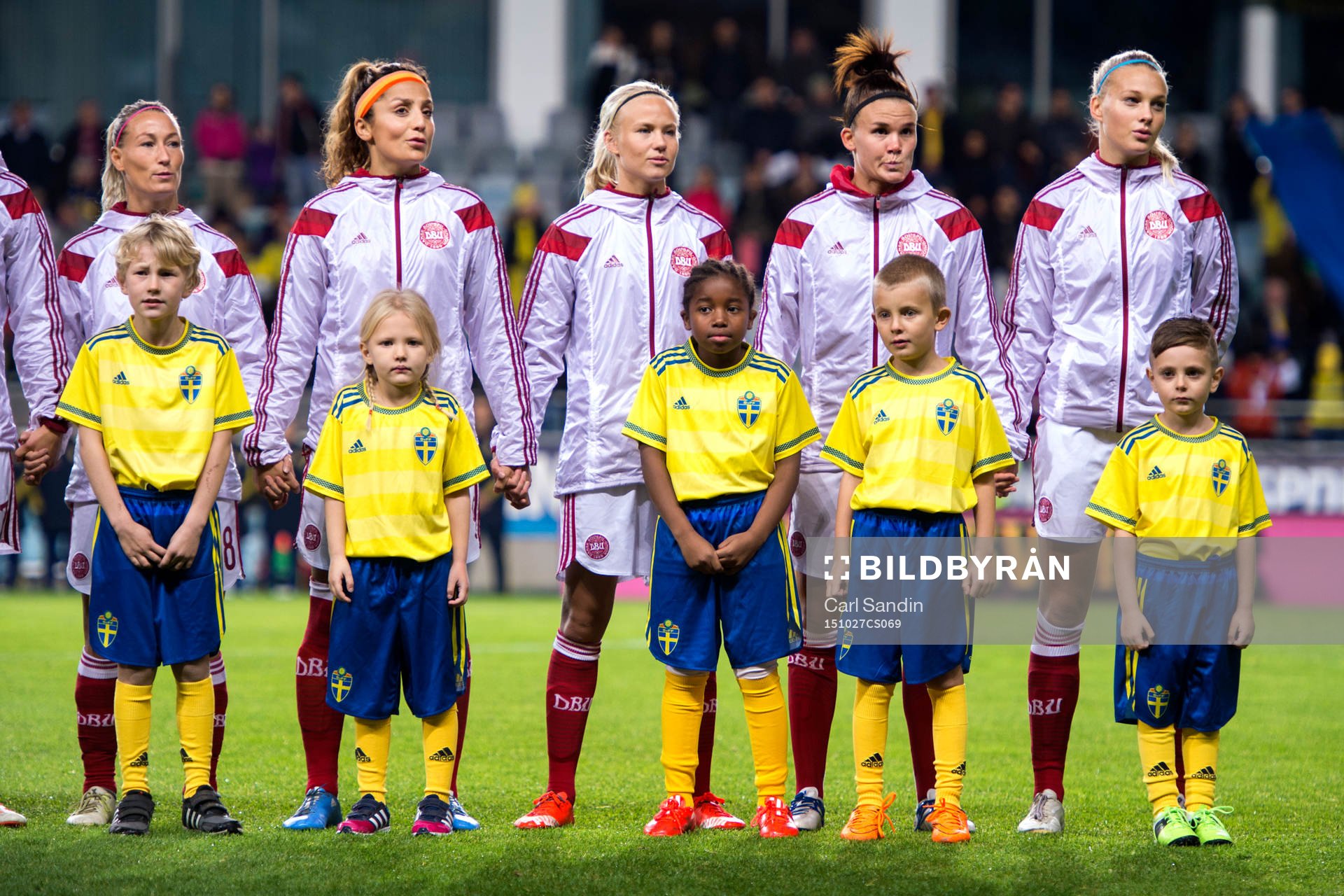 Danmarks spelare vid lineup