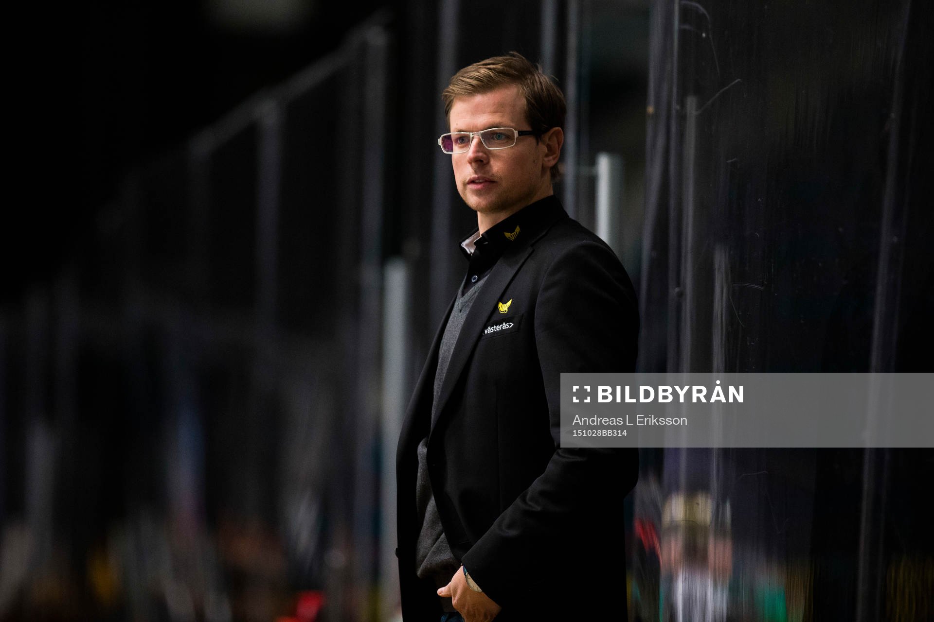 Västerås tränare Martin Filander innan ishockeymatchen i