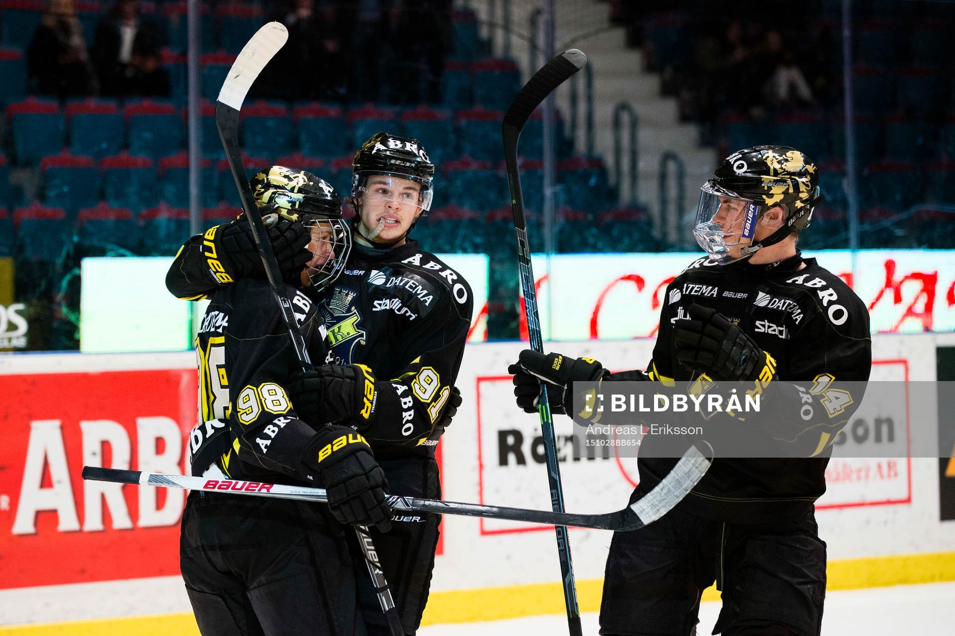 s Jesper Bratt, Malte Strömwall och AIK:s Elias Edström