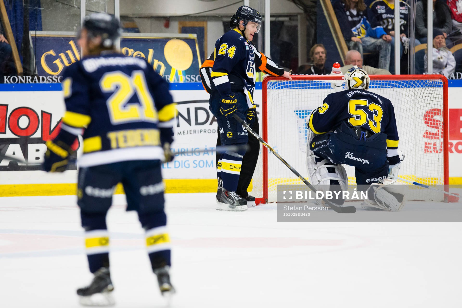 s Mattias Tedenby, Erik Christensen och målvakt Fredrik