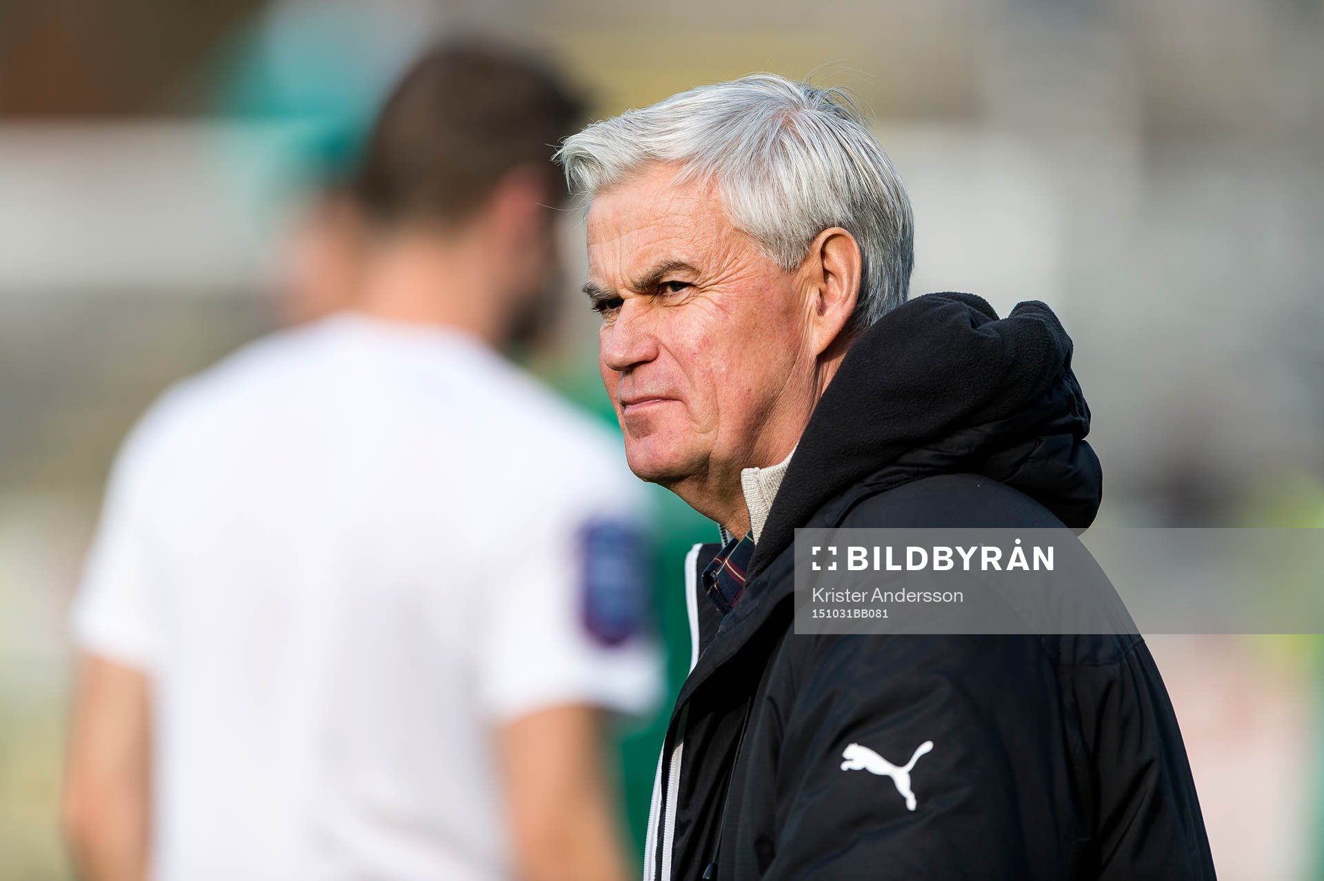 Hammarbys tränare Nanne Bergstrand före fotbollsmatchen i Allsvenskan mellan Halmstad och Hammarby den 31 oktober 2015 i Halmstad.