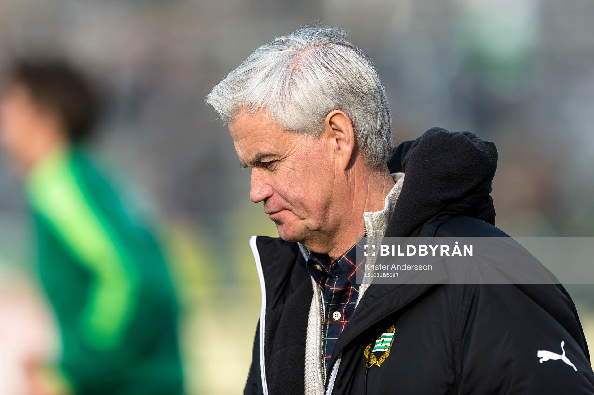 Hammarbys tränare Nanne Bergstrand före fotbollsmatchen i Allsvenskan mellan Halmstad och Hammarby den 31 oktober 2015 i Halmstad.