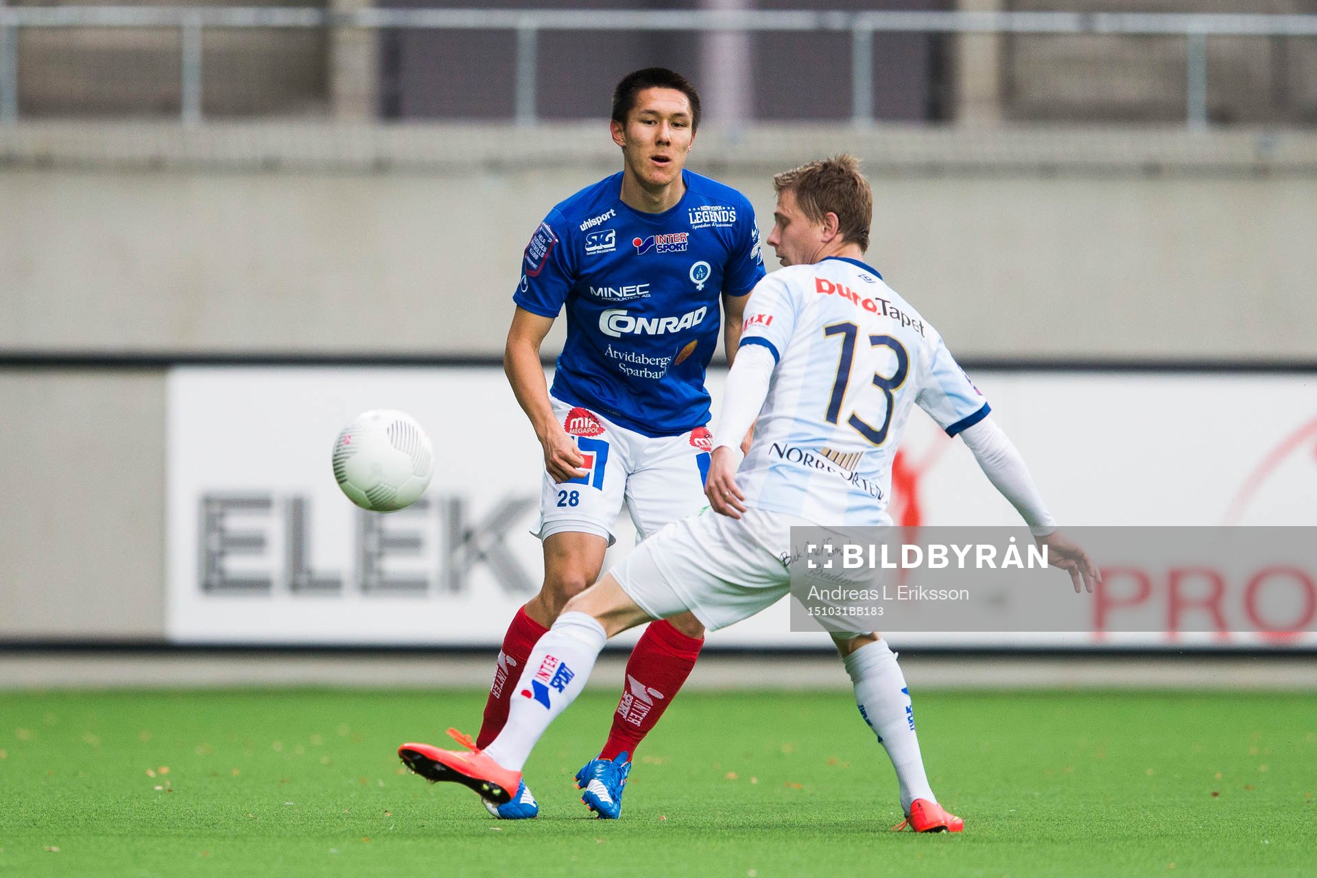 Åtvidabergs Sebastian Ramhorn och Gefles Johan Bertilsson