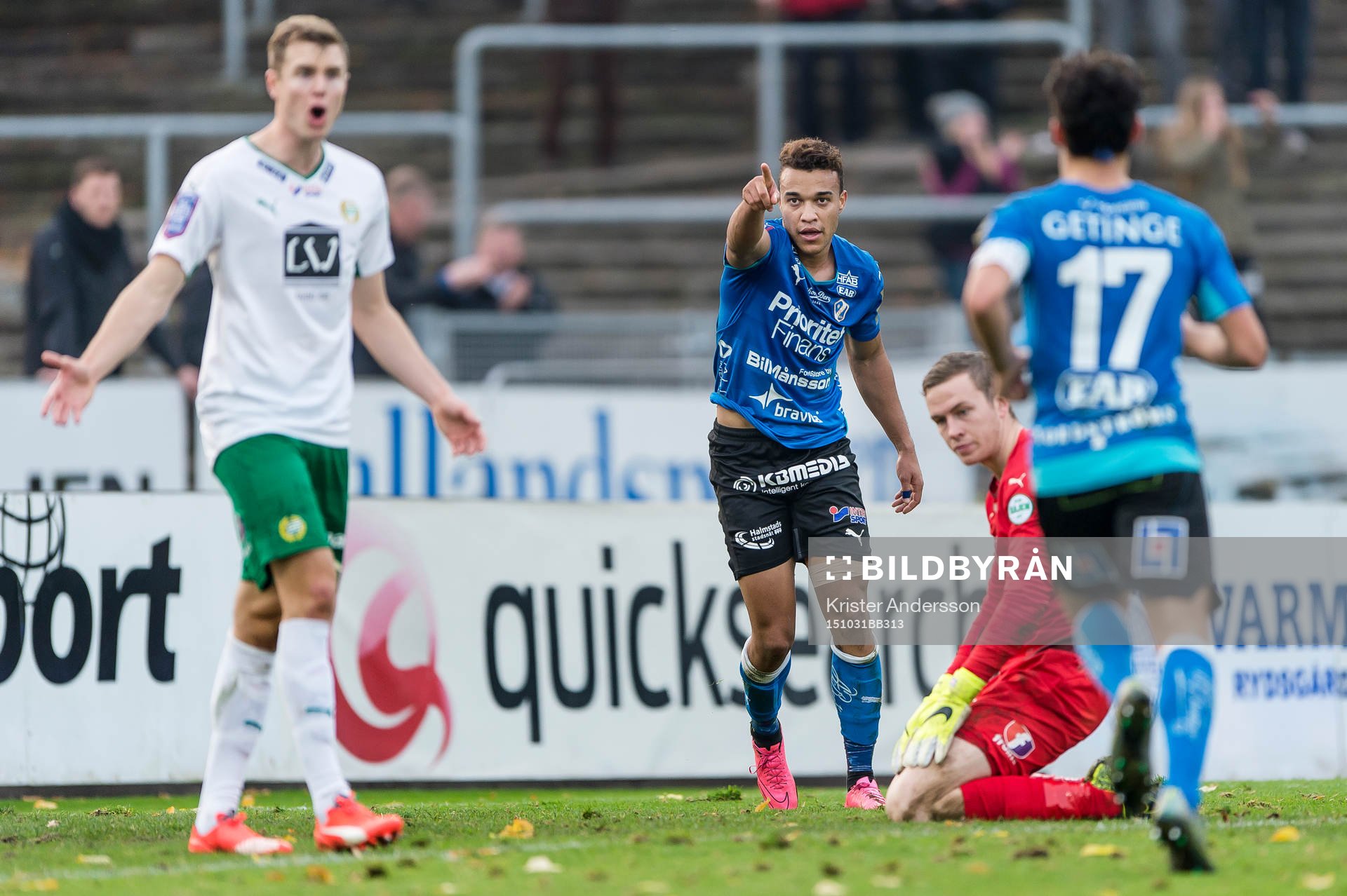 Halmstads Matthew Rusike jublar