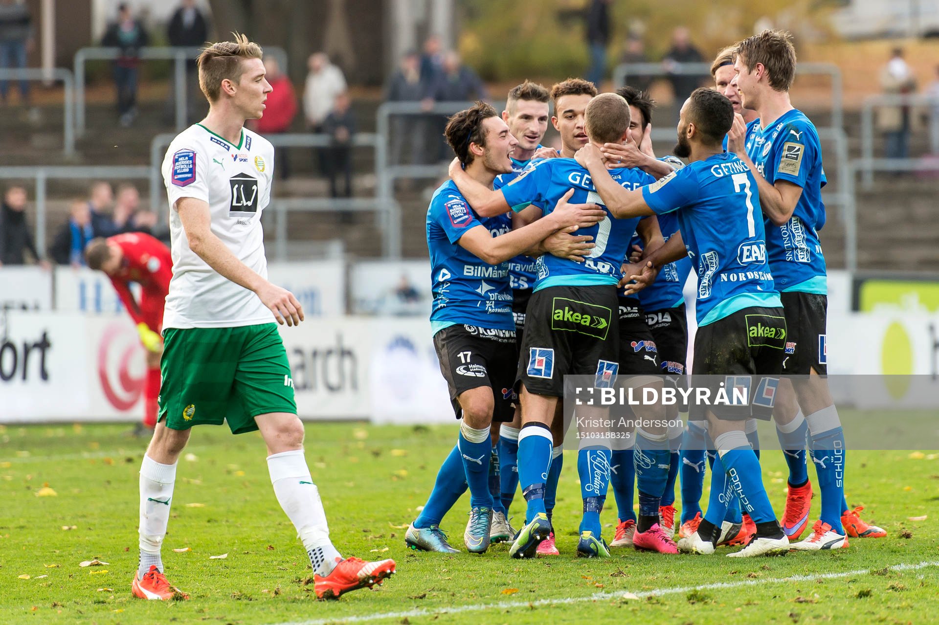 Halmstads spelare jublar