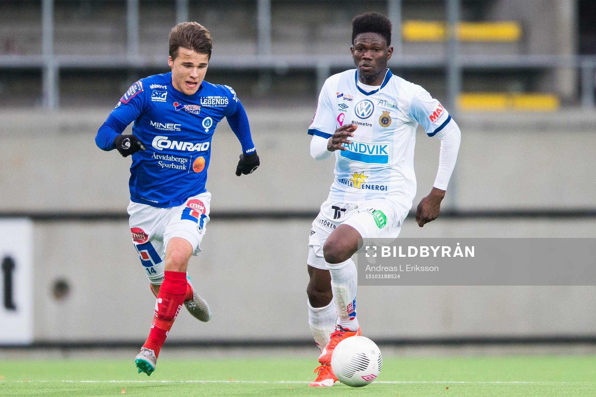 Åtvidabergs Simon Skrabb och Gefles Kwame Bonsu