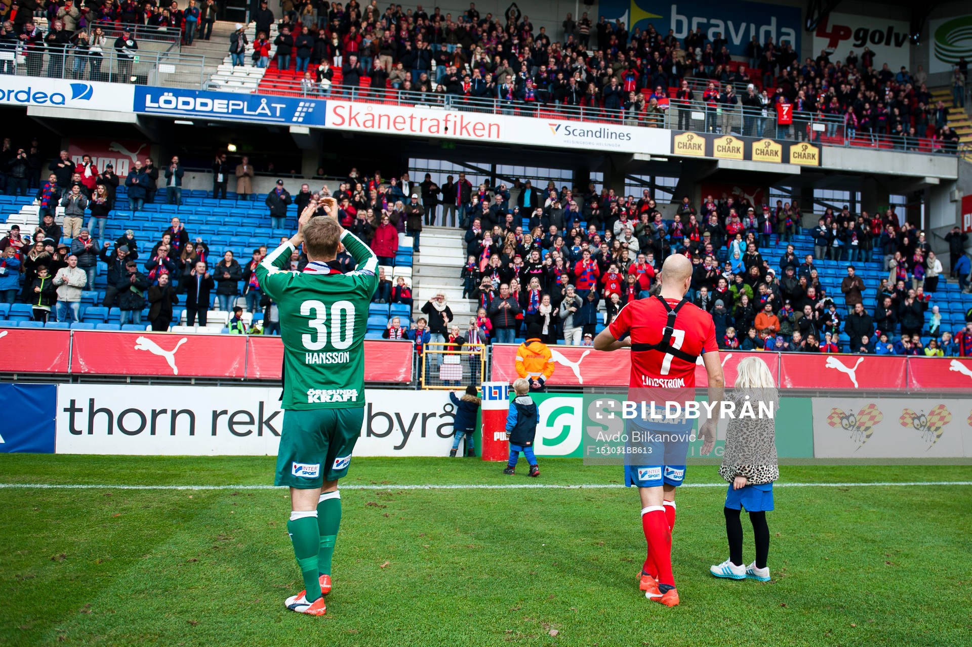 Helsingborgs målvakt Pär Hansson och Mattias Lindström