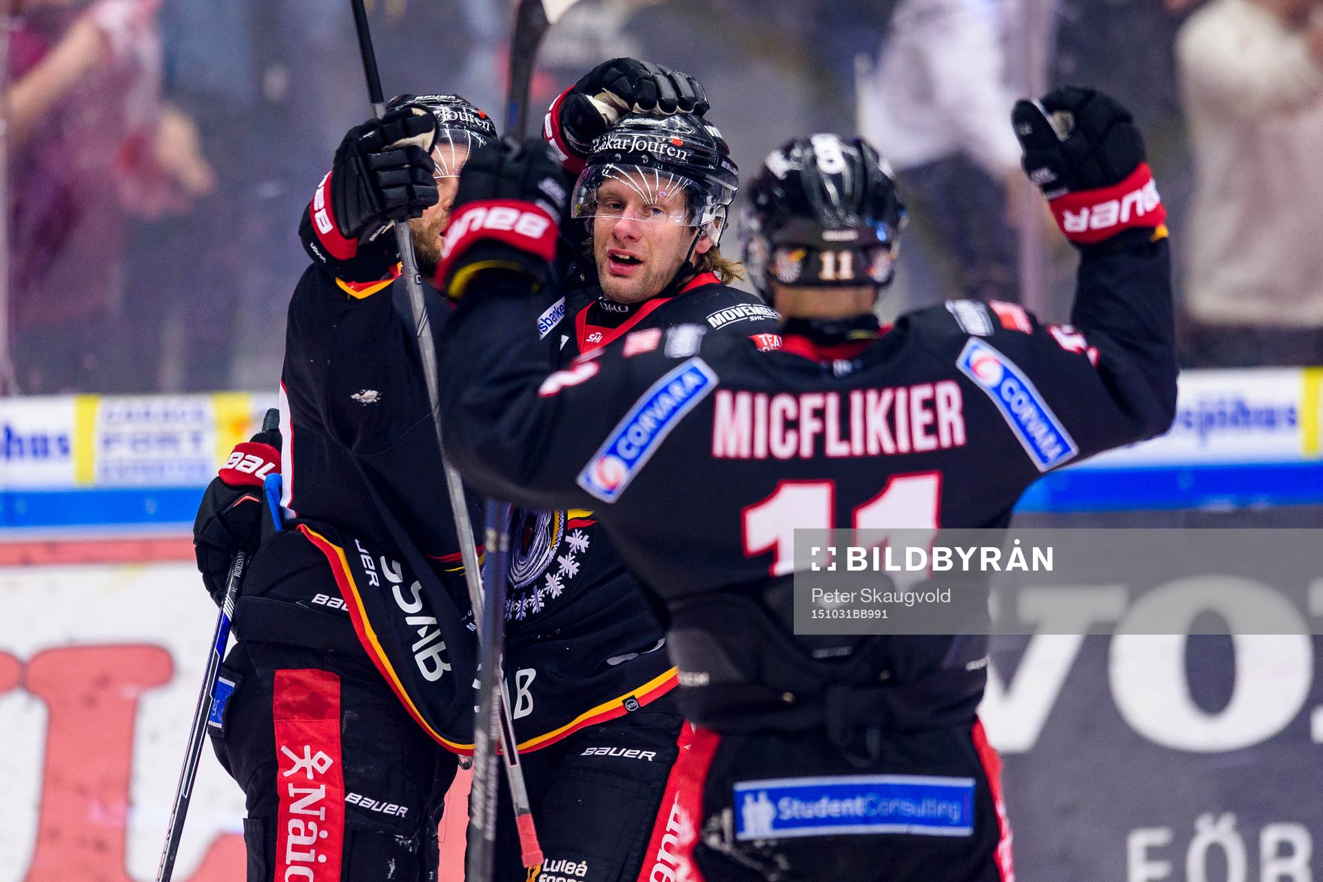 Luleås Jacob Lagacé(v) och Jonathan Granström(h) jublar