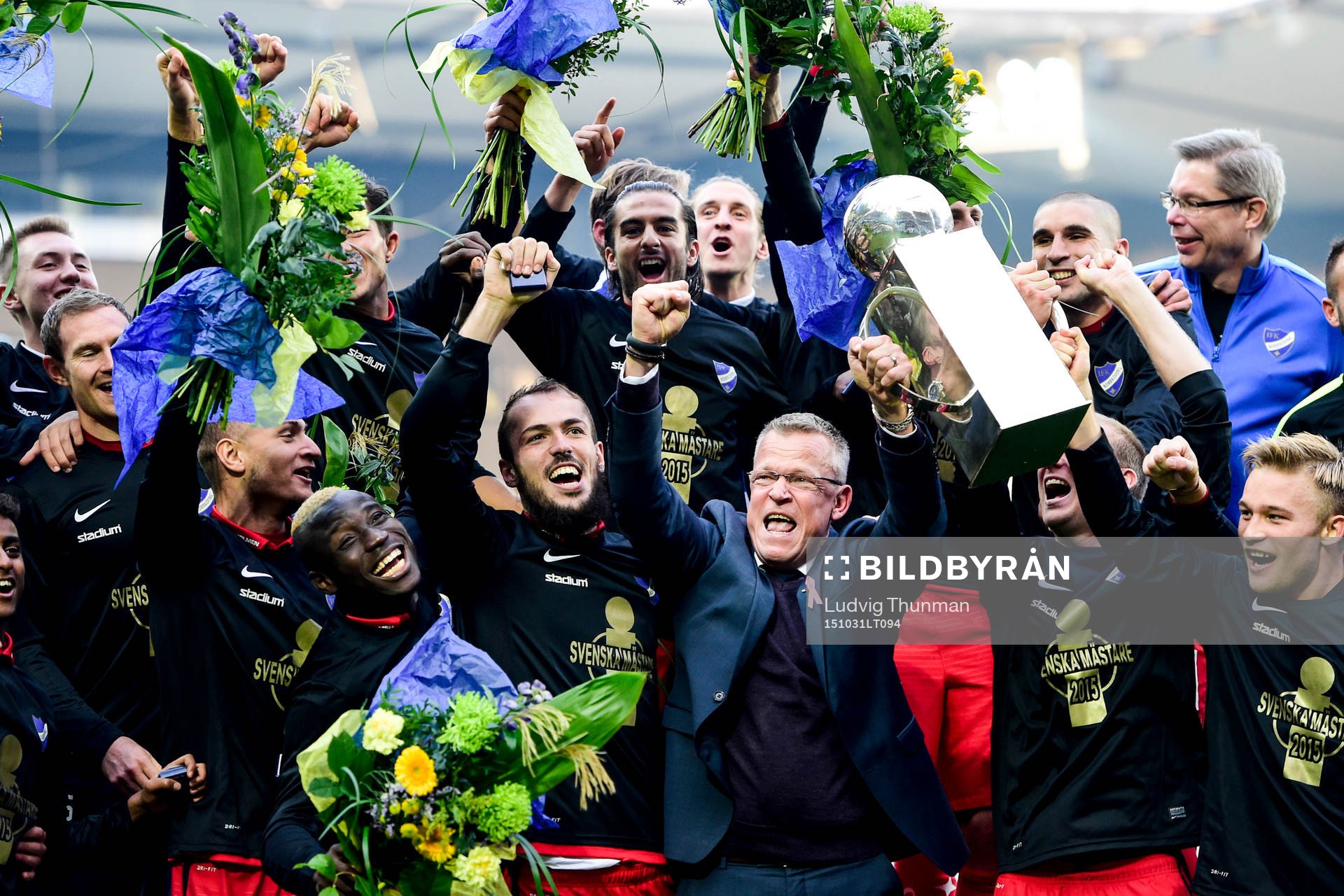 Norrköpings spelare med Alhaji Kamara, Mirza Halvadzic och