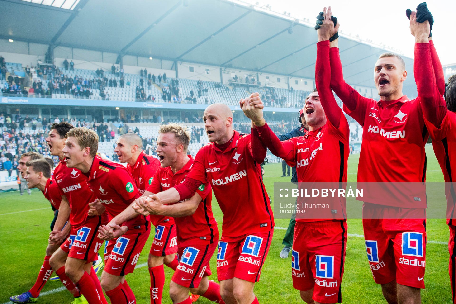Norrköpings spelare firar sm-guldet
