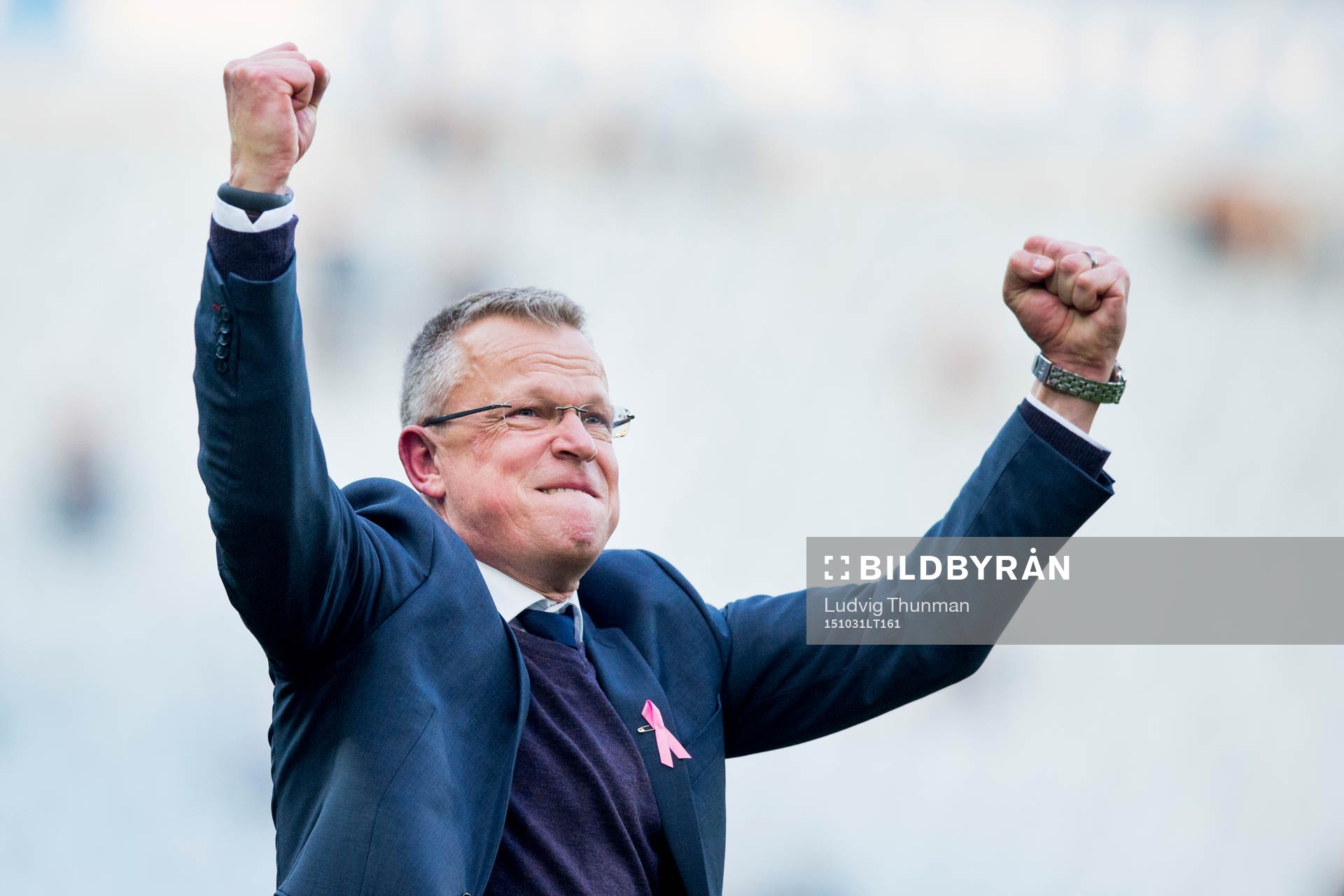 Norrköpings tränare Jan Andersson firar sm-guldet