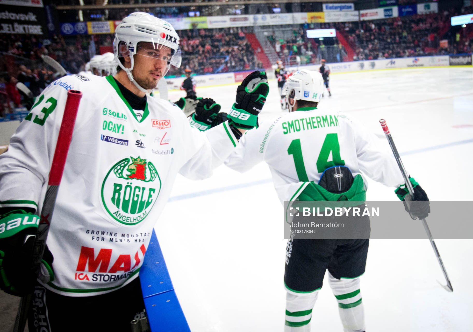 Rögles Jordan Smotherman jublar vid 1-2