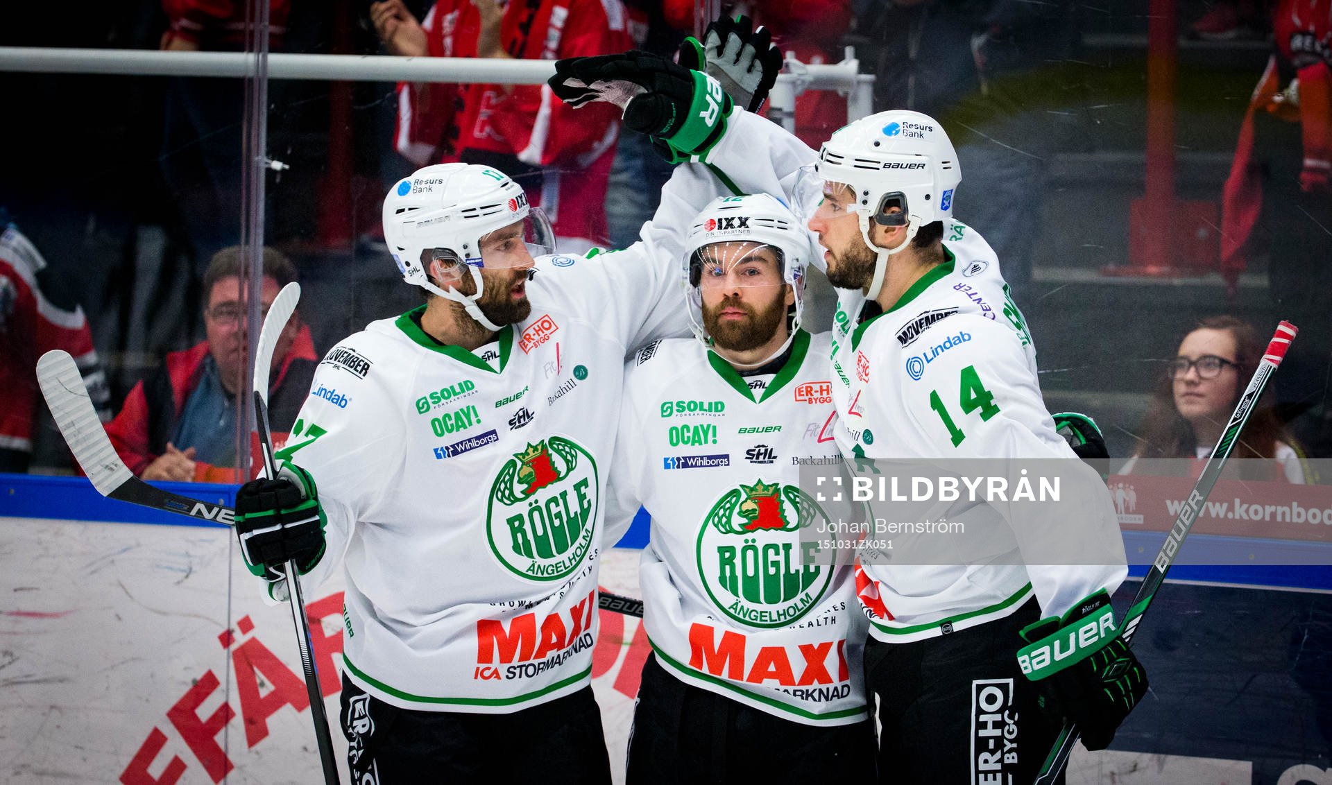 Rögles Jordan Smotherman gör 1-2 och jublar med Taylor