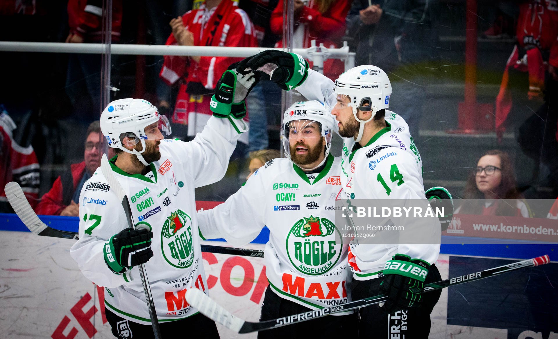 Rögles Jordan Smotherman gör 1-2 och jublar med Taylor
