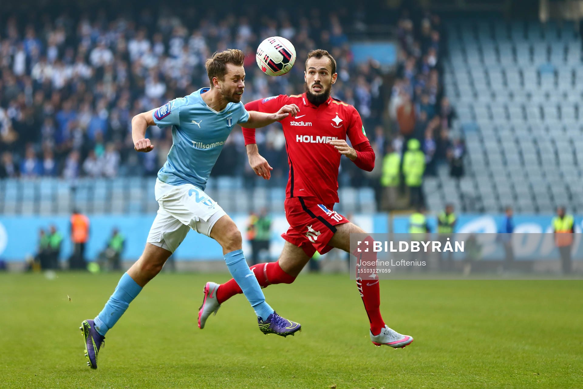 Malmö FFs Kari Arnason och Norrköpings Emir Kujovic