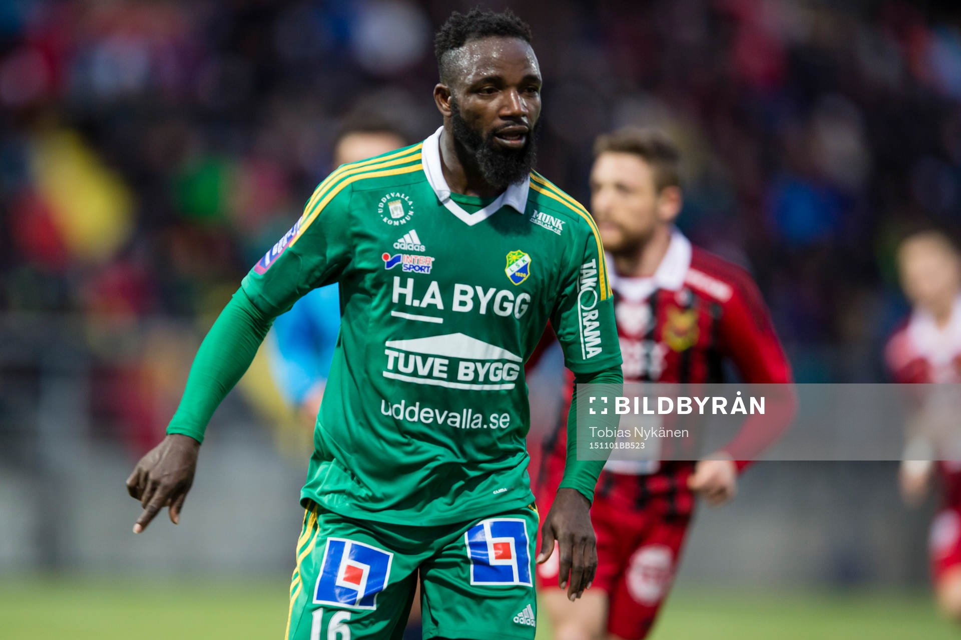 Ljungskiles Ahmed Abdultaofik under fotbollsmatchen i Superettan mellan Östersund och Ljungskile den 1 november 2015 i Östersund.